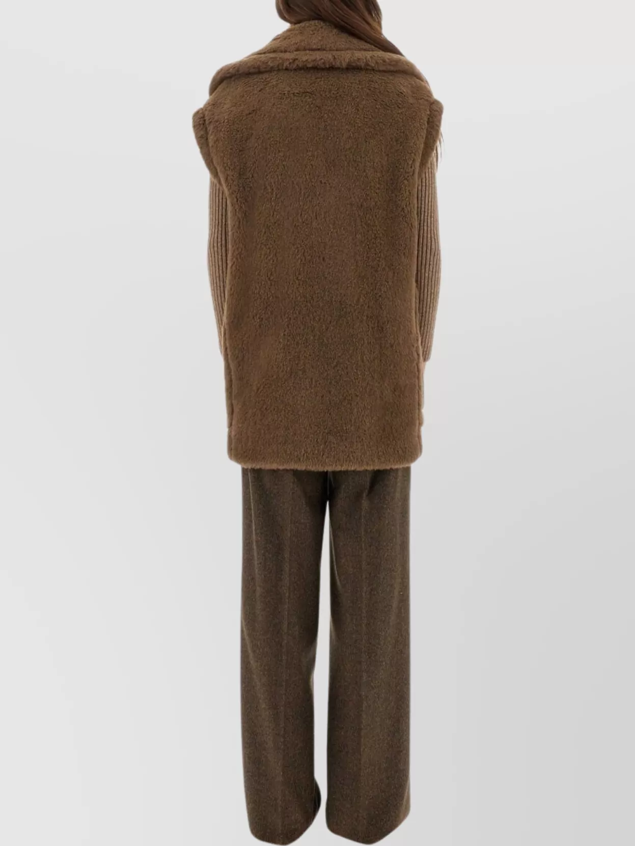Max Mara Teddy Bear Double Breasted Vest In Brown