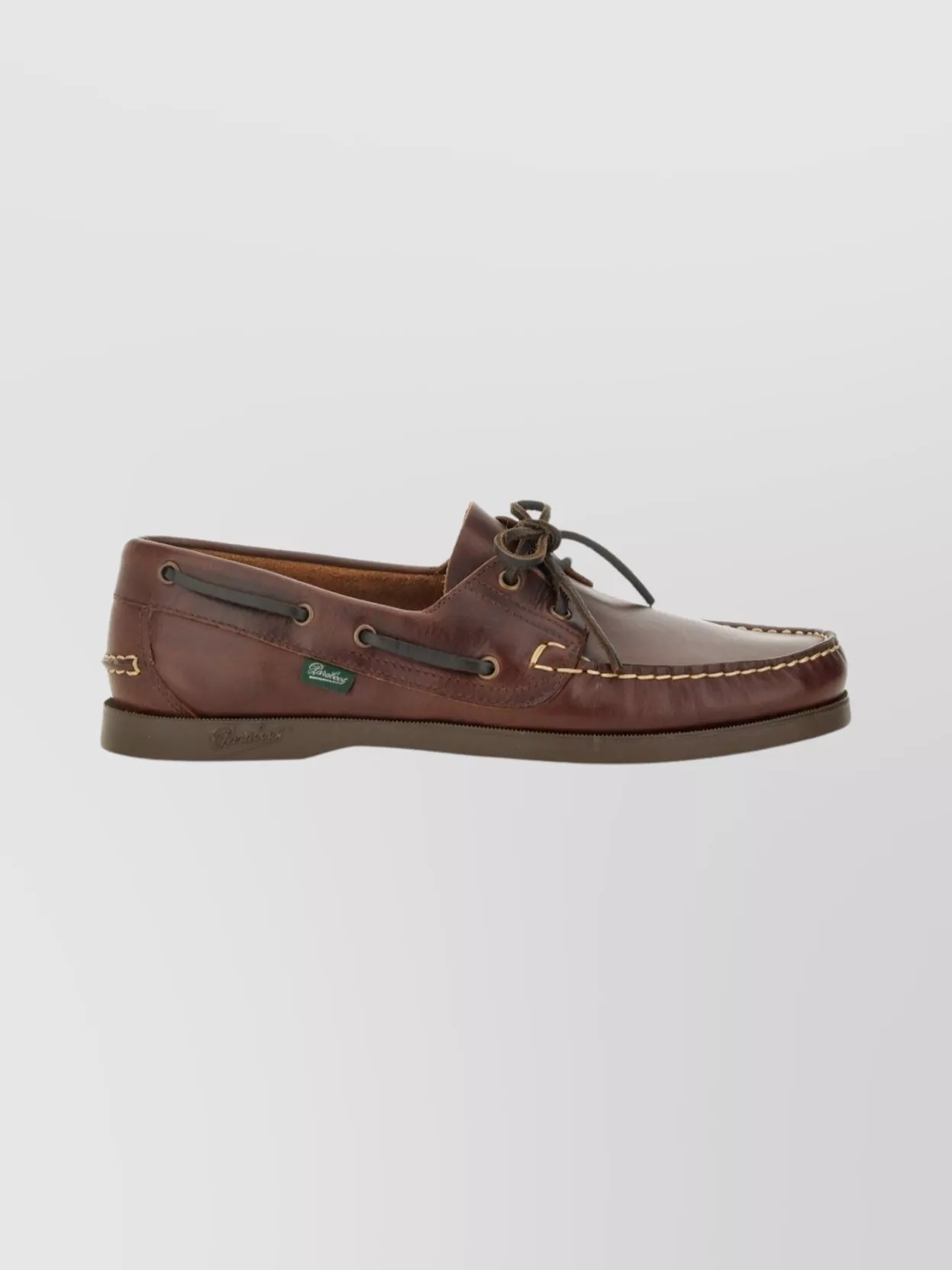 Paraboot Round Toe Loafers Stitched Detailing Rubber Sole