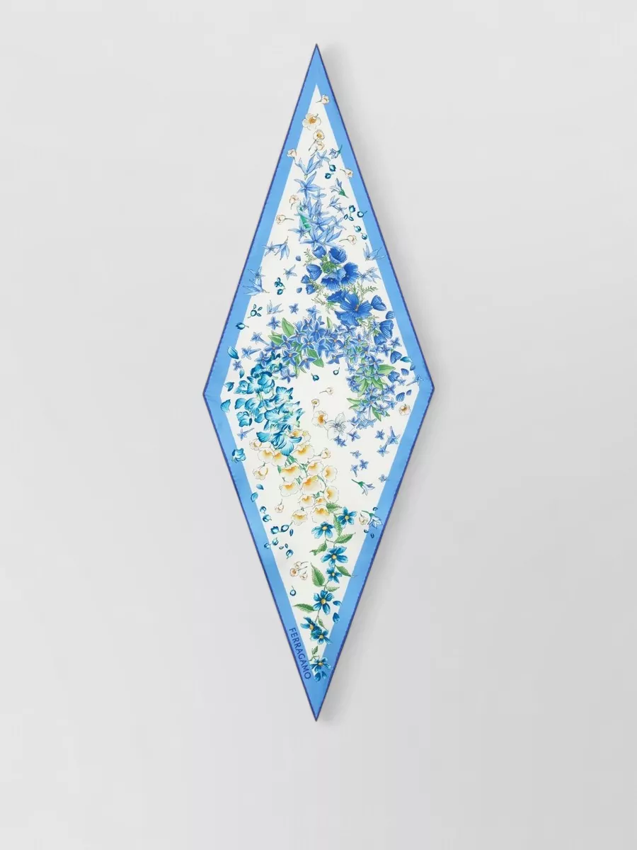 Ferragamo silk primavera print diamond scarf
