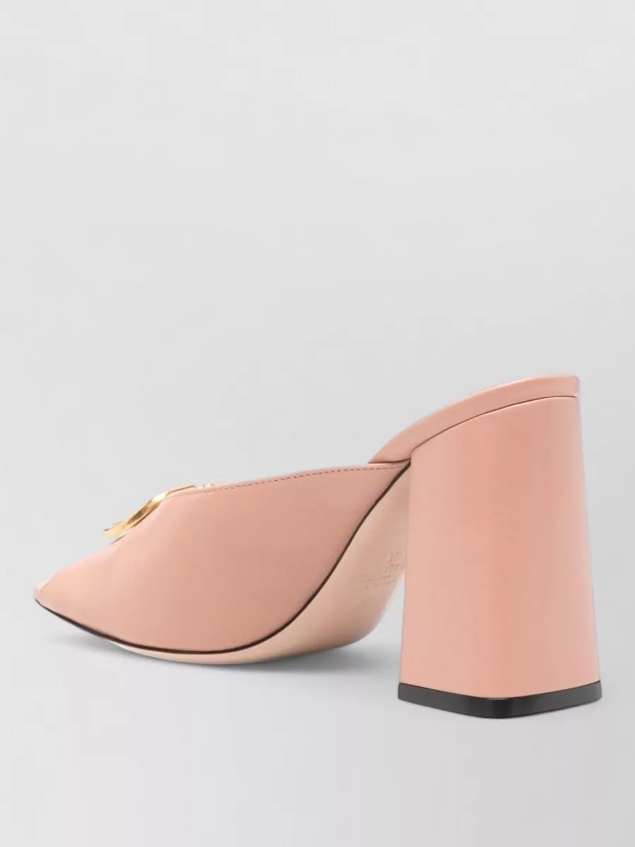 Valentino Garavani Leather Block Heel Mules