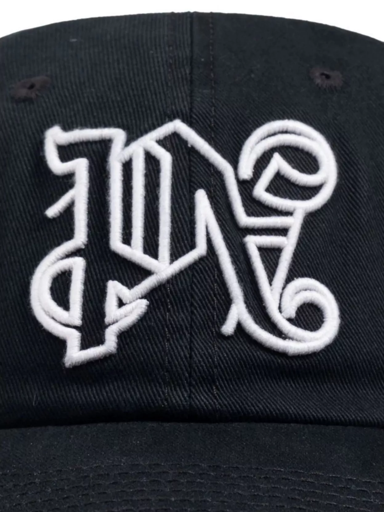 Palm Angels Adjustable Monogram Baseball Cap With Curved Brim