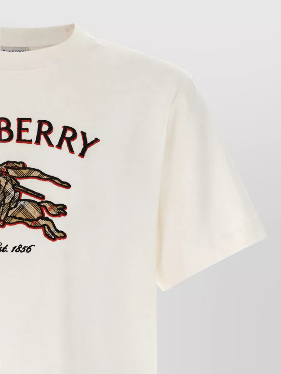 Burberry Cotton logo-embroidered crew-neck t-shirt