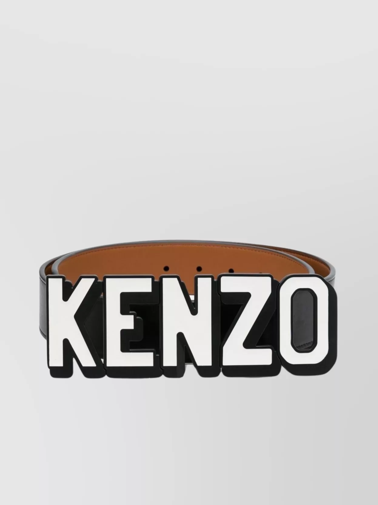 Shop Kenzo Leather Buckle Belt With Pop Art Print In Black