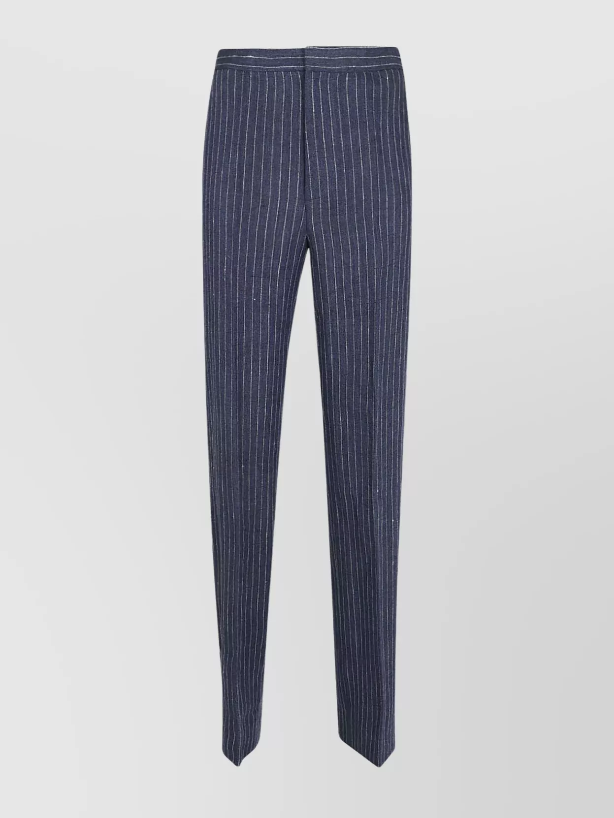 Polo Ralph Lauren Straight Leg Striped Ribbed Trousers In Blue