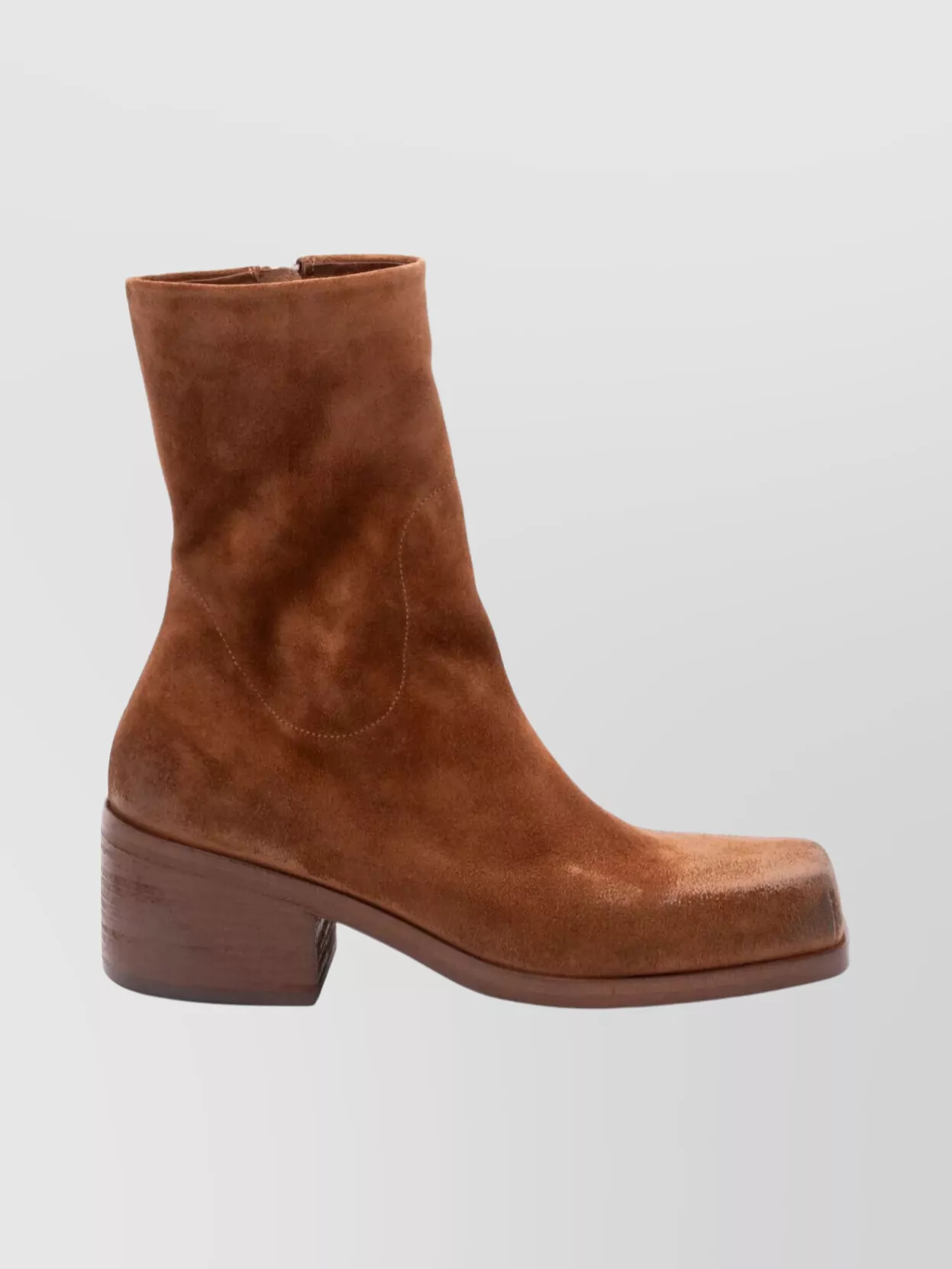 Marsèll Suede Block Heel Ankle Boots In Brown