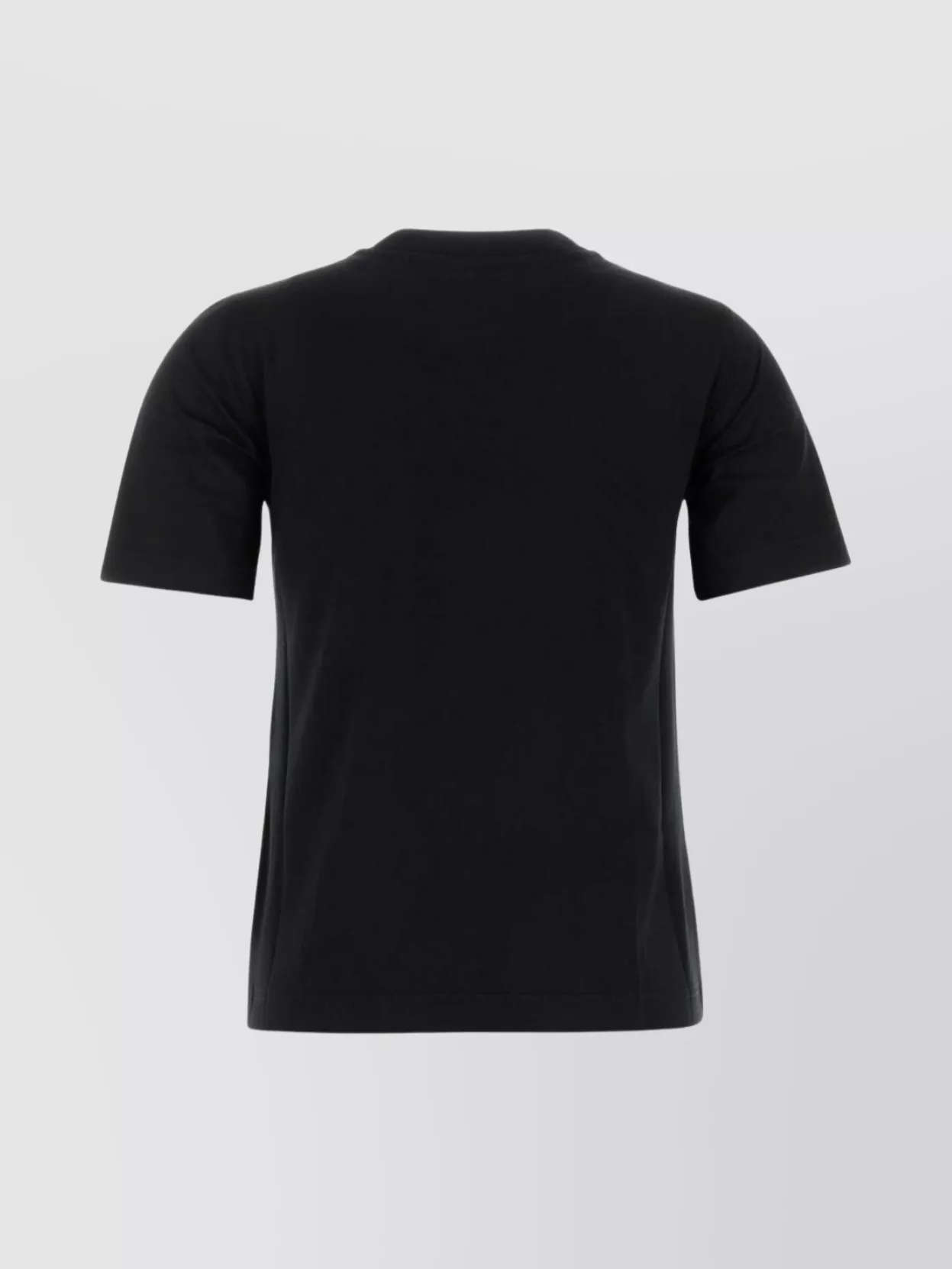 Burberry Black Crewneck T-shirt With Logo Embroidery On The Front In Cotton Woman