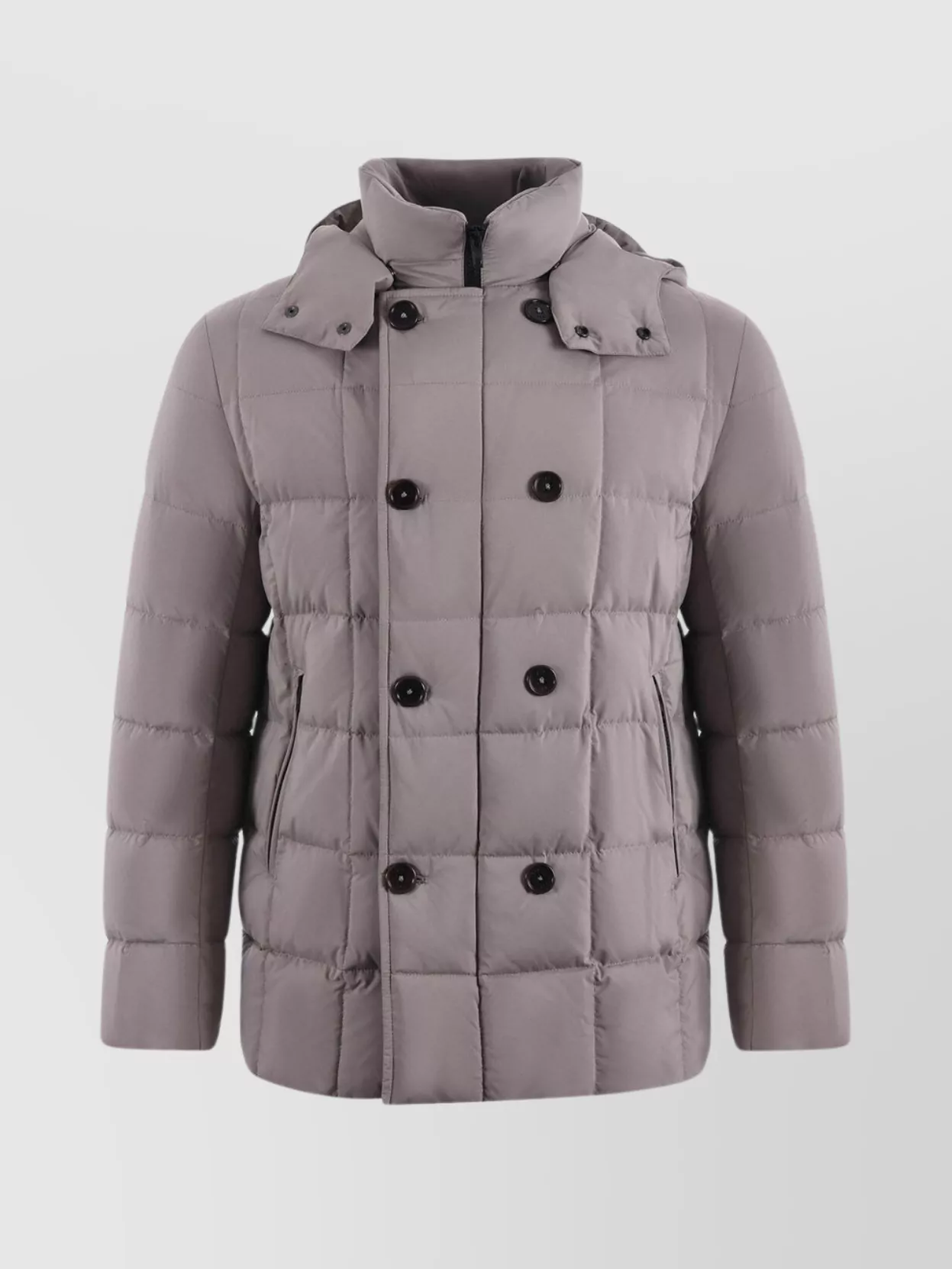 Fay buttoned double-breasted hooded quilted pockets jacket