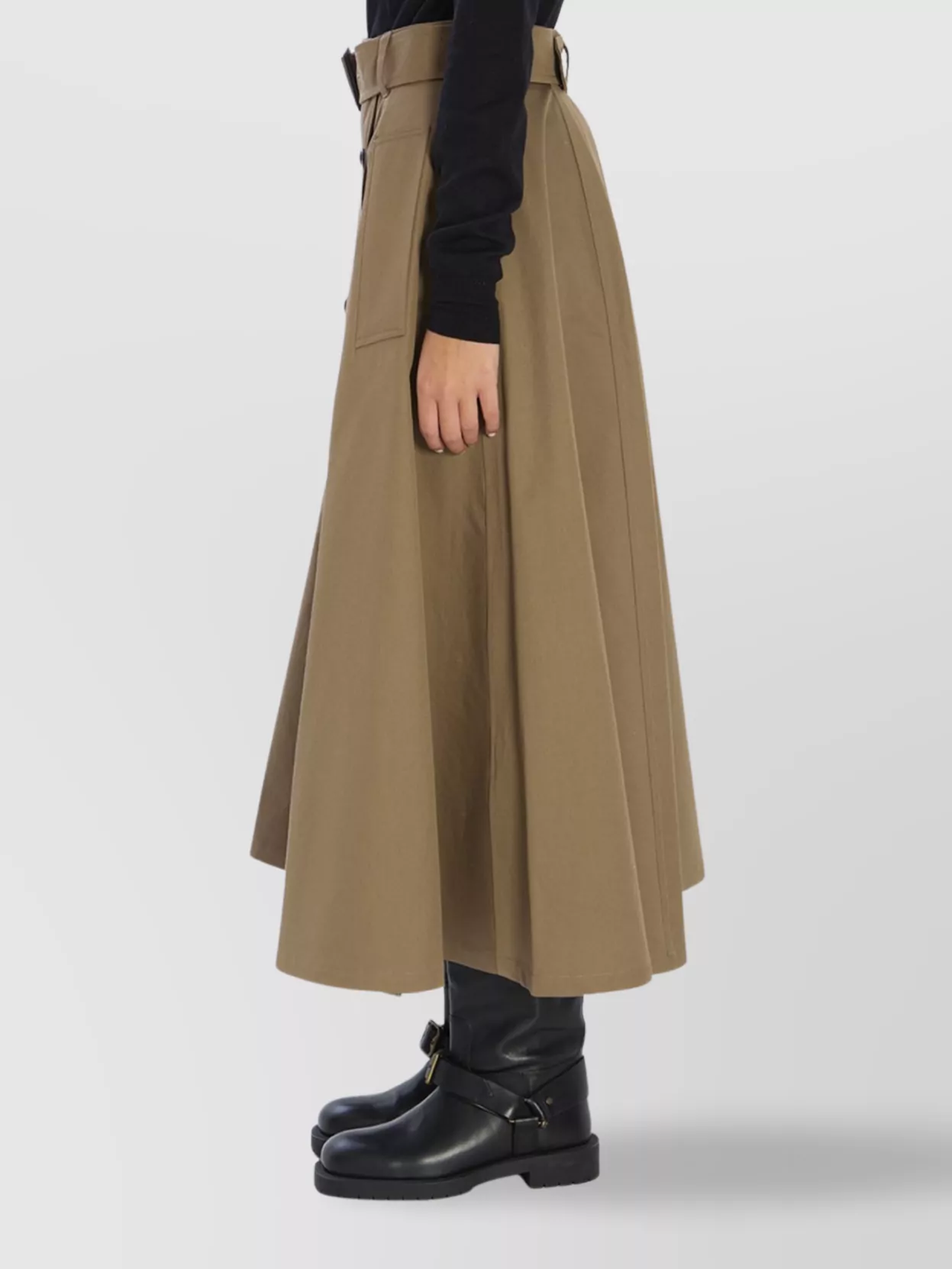 Burberry A-Line Midi Skirt Detachable Belt