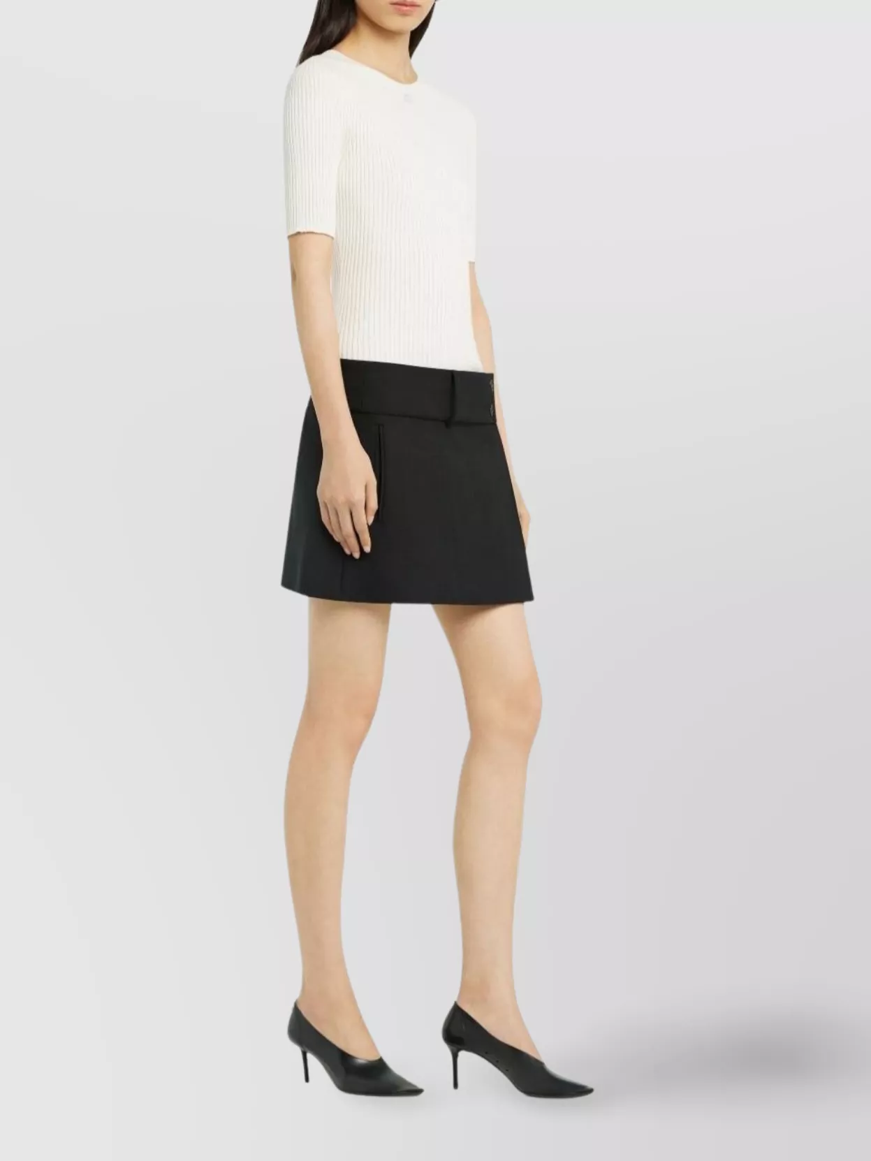 Courrèges Crewneck Ribbed Knitwear Short Sleeves