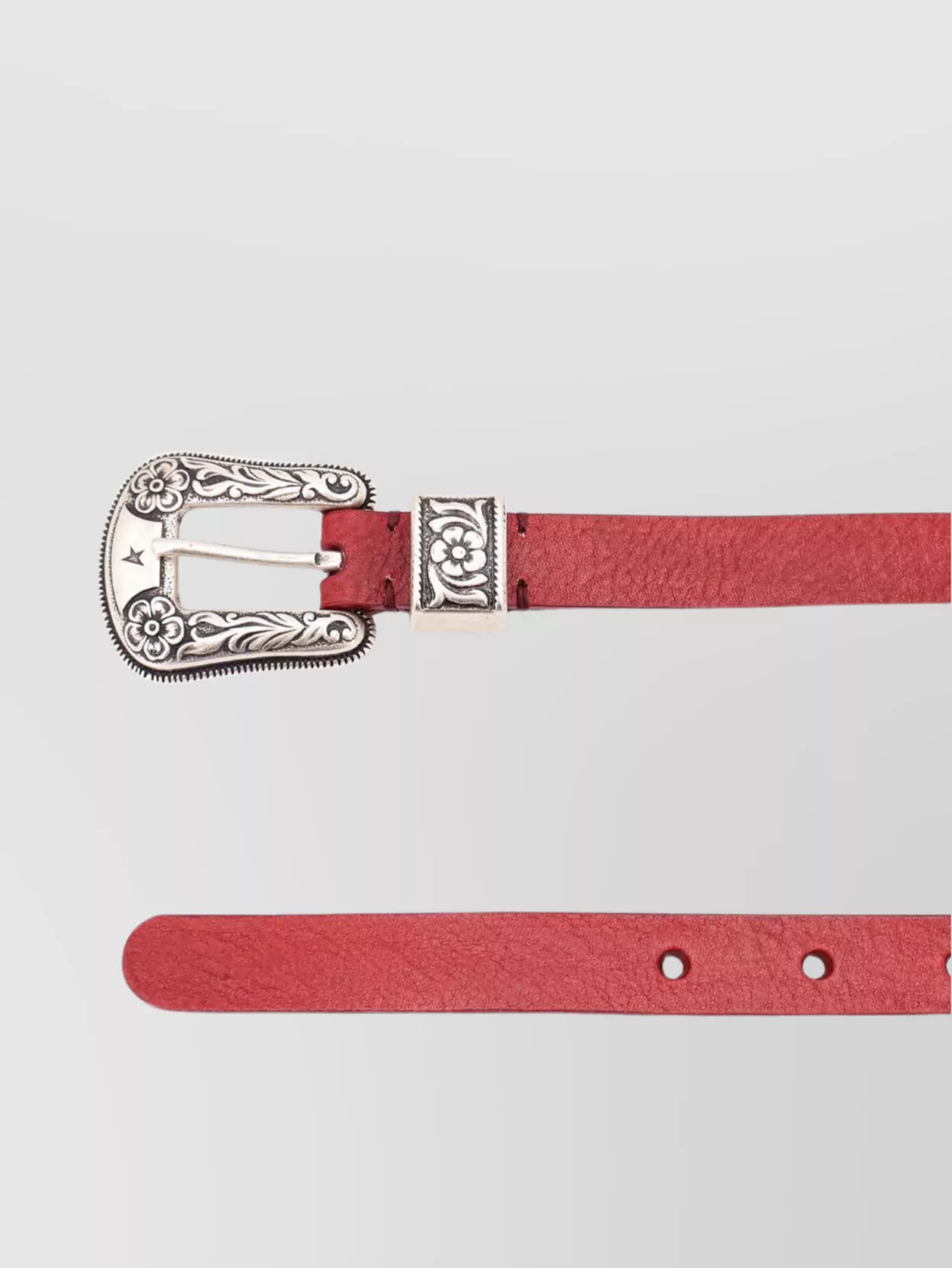 Golden Goose Leather Belt With Metal Western Buckle