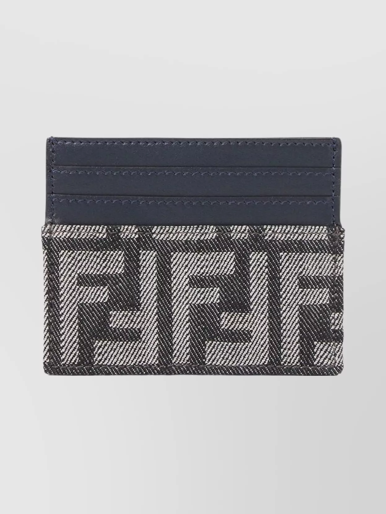 Fendi Compact Textured Card Holder Purse In Blue