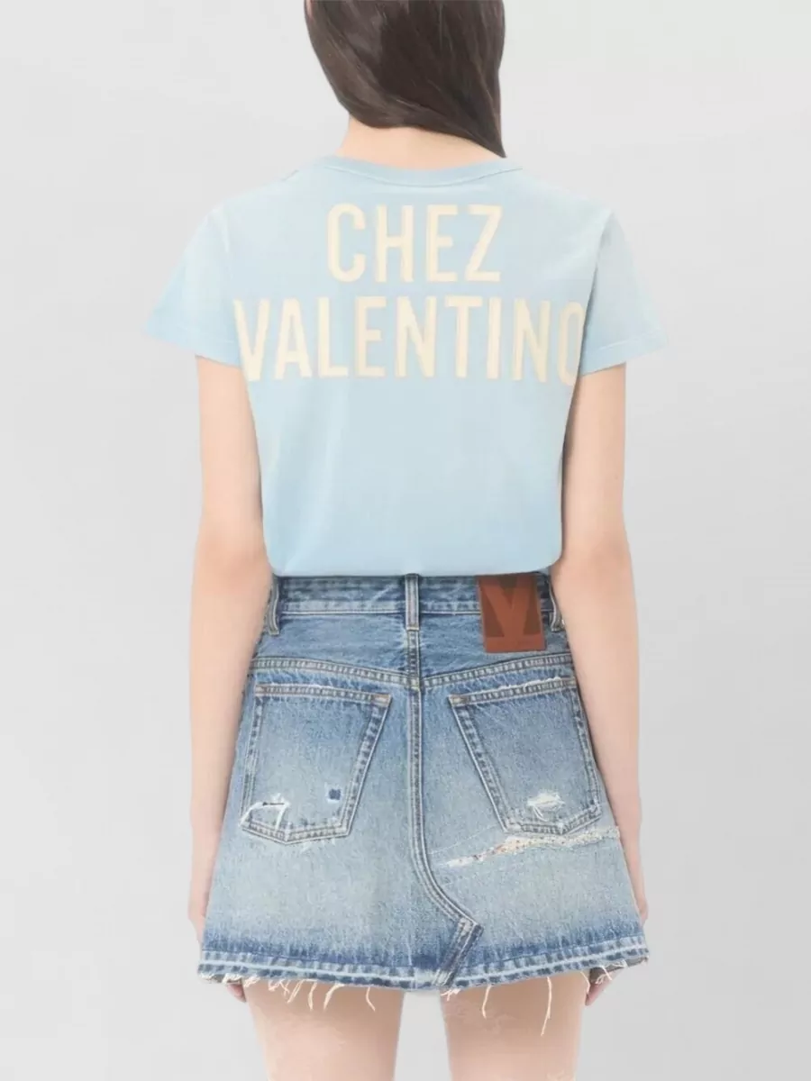 Valentino Garavani Short Sleeve Graphic Print Crew Neck Top