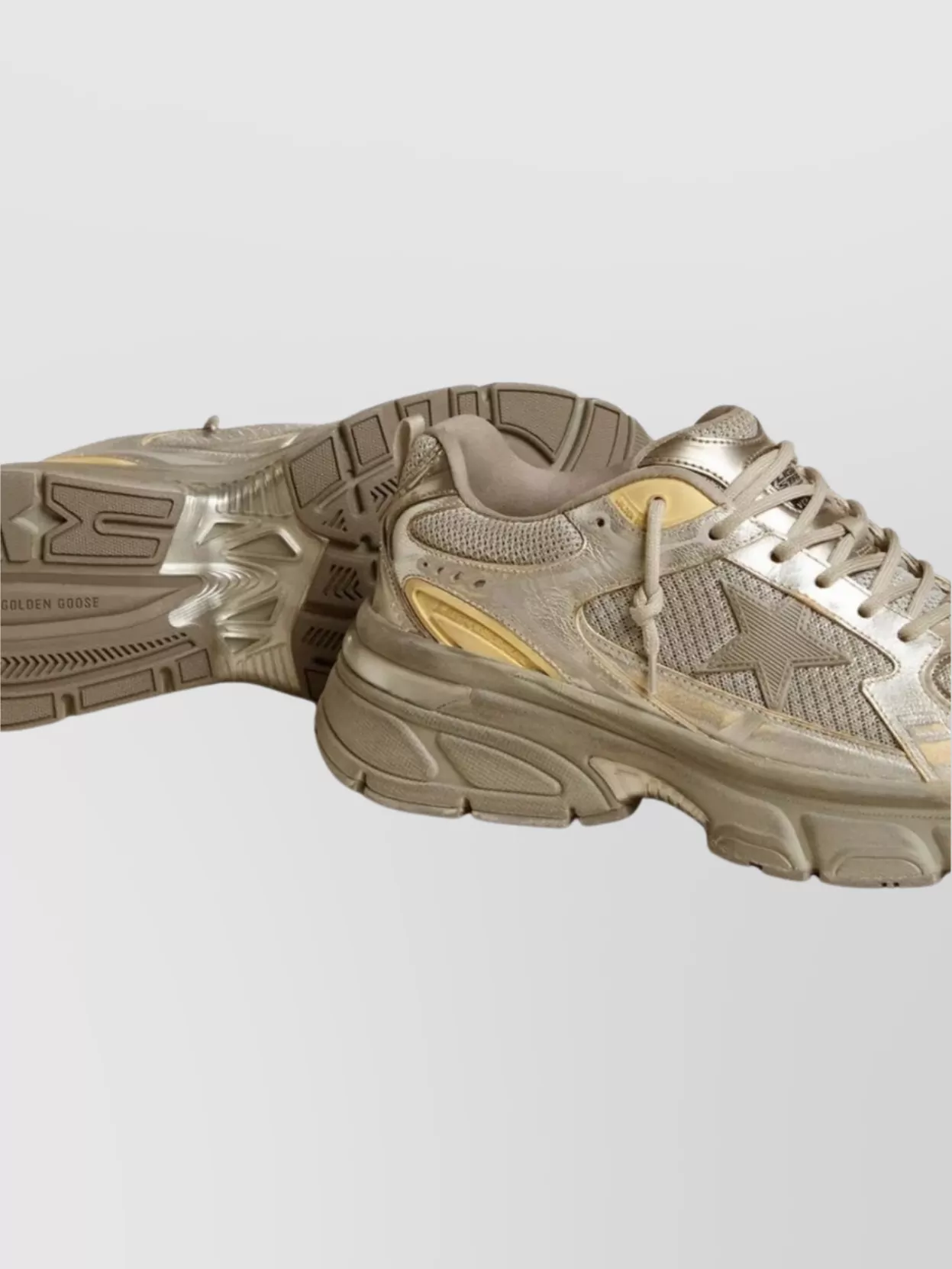 Golden Goose Laminated Leather Suede And Net Sneakers