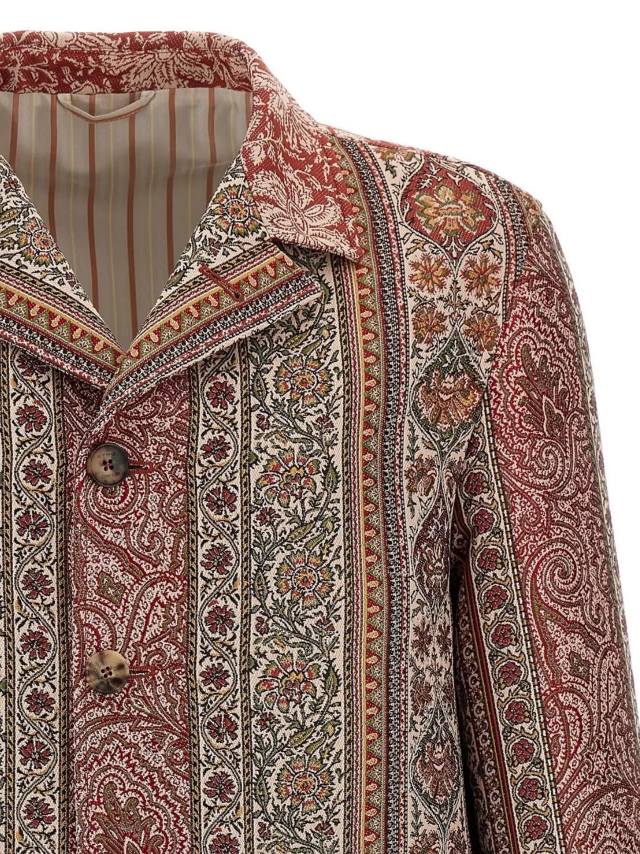 Etro Overshirt With Balmacaan Neck And Paisley Pattern