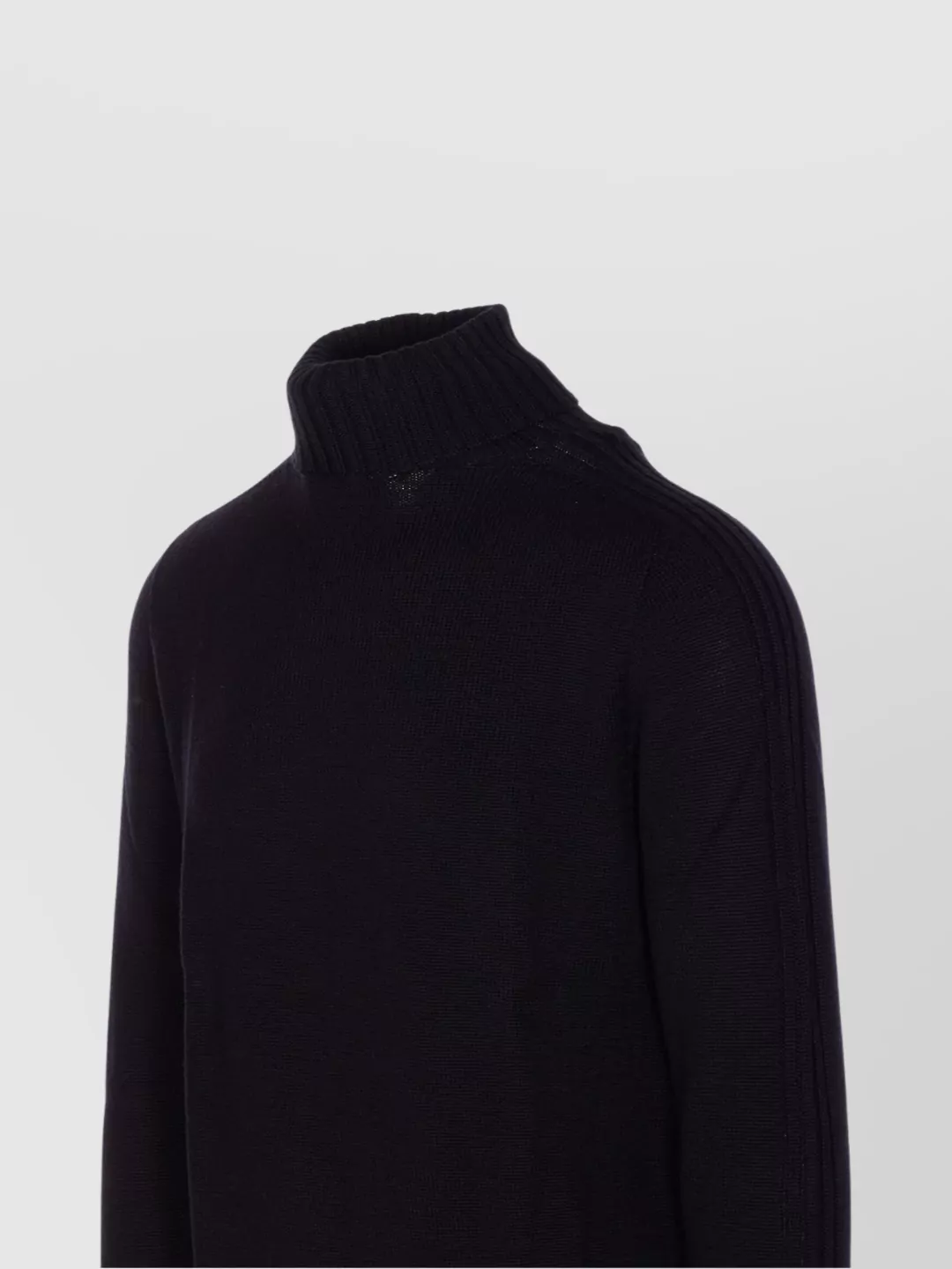Dondup High Neck Ribbed Turtleneck Sweater In Black