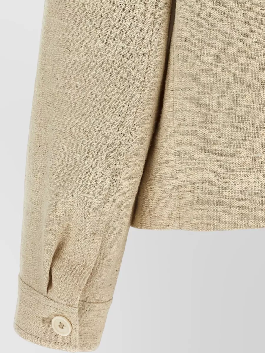 Brunello Cucinelli Silk Linen Double-Breasted Fitted Jacket