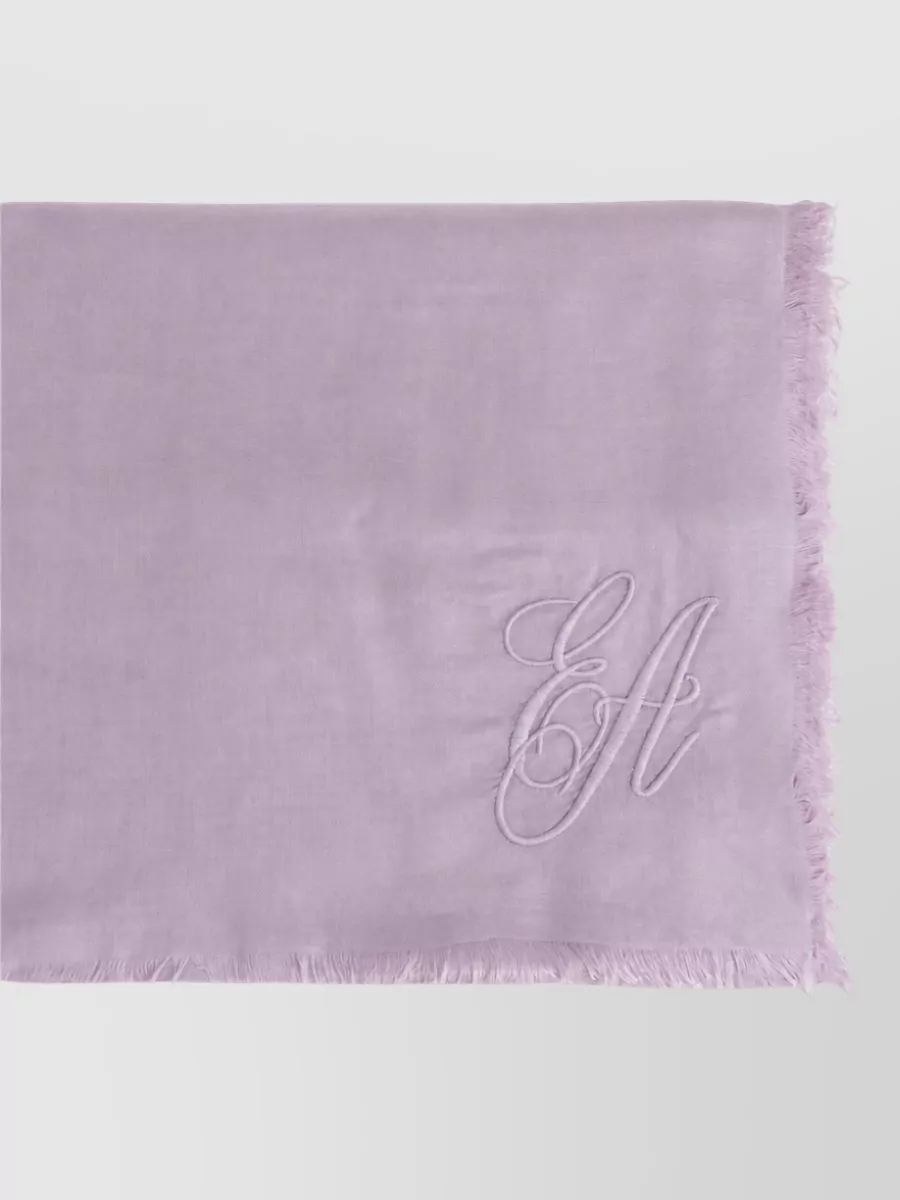 Emporio Armani cashmere blend frayed square scarf