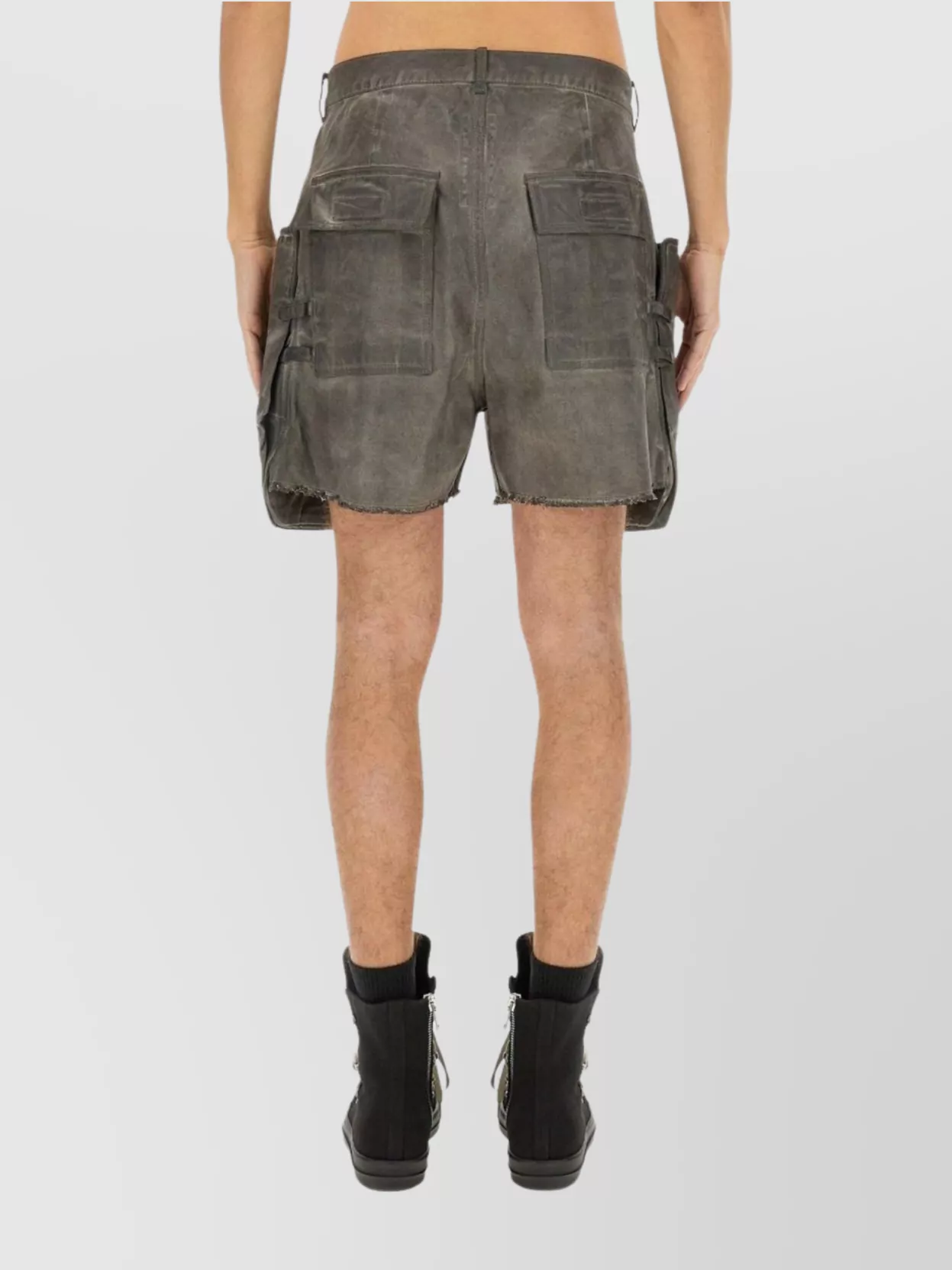 Rick Owens Drkshdw Cargo Bermuda Shorts Frayed Hem