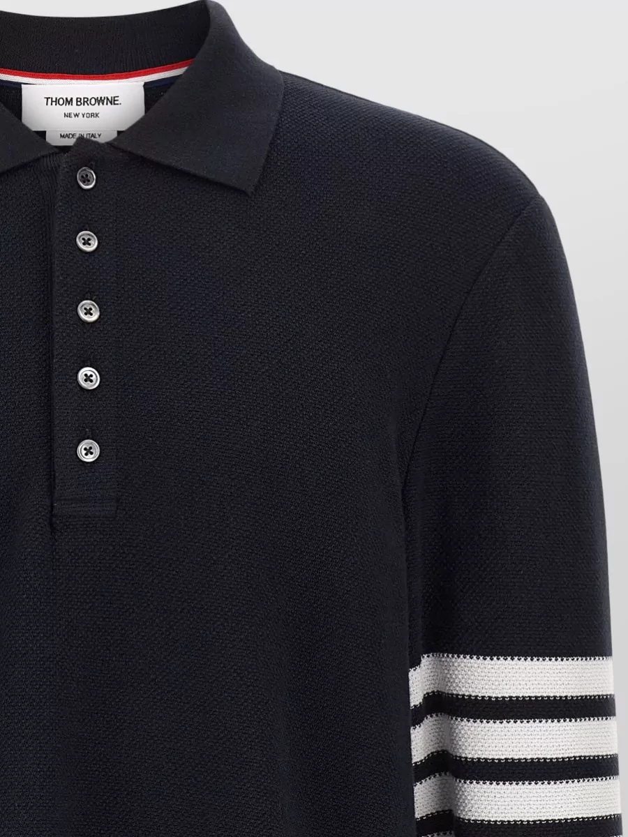 Thom Browne Polo Shirt Four Bar Stripe Sleeves