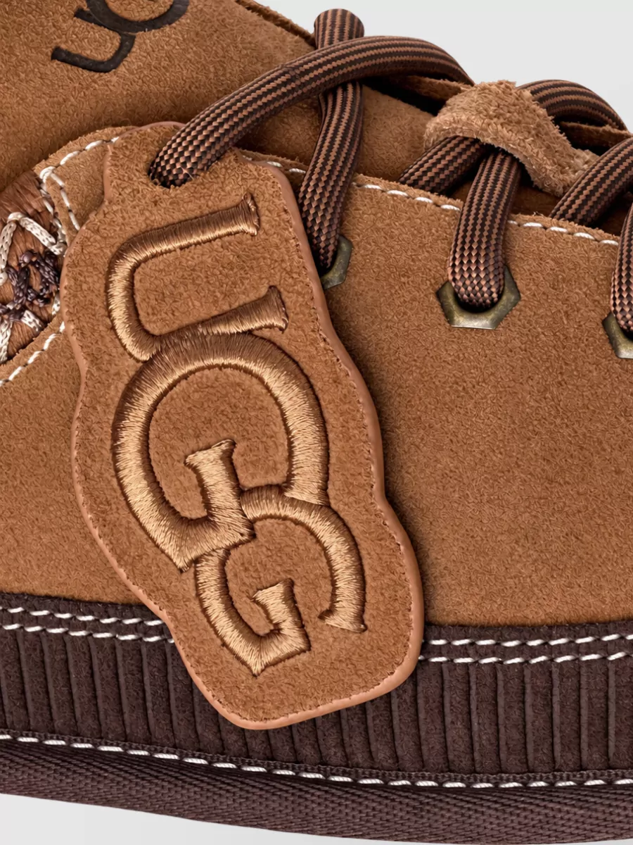 Ugg Leather Lace-Up Low-Top Sneakers