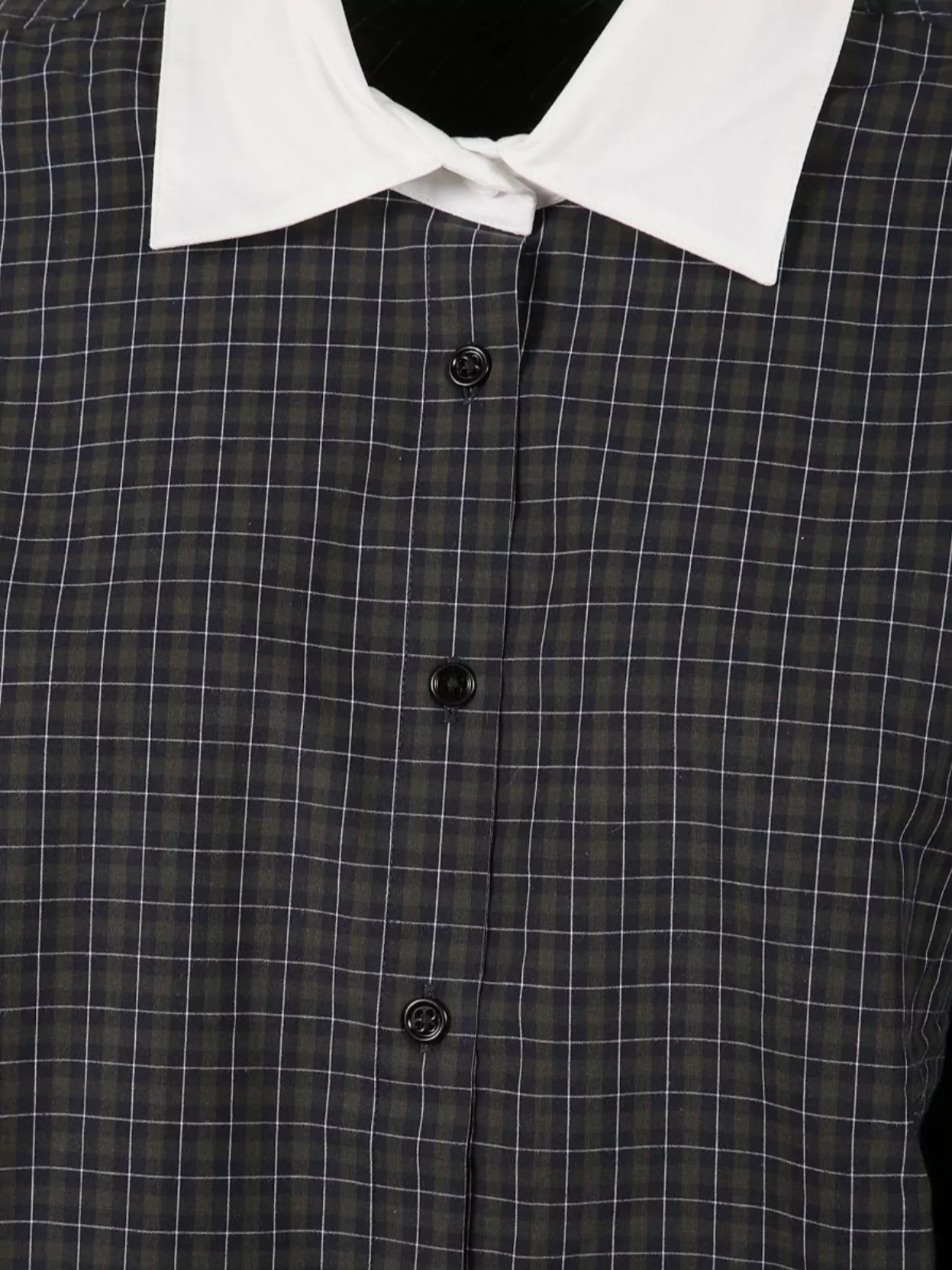 The Frankie Shop Checked Shirt With Contrasting Collar And Long Sleeves