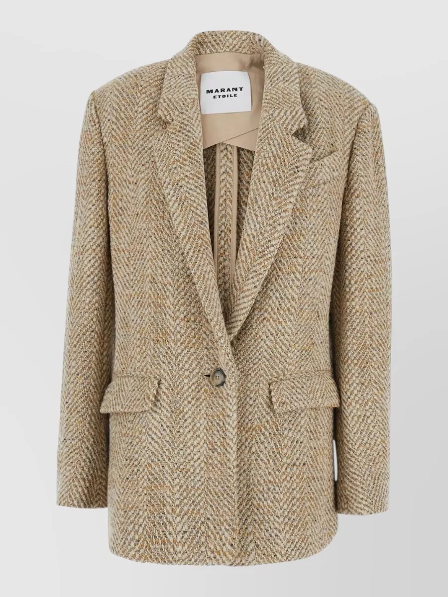 Isabel Marant Etoile Single Breasted Wool Herringbone Coat
