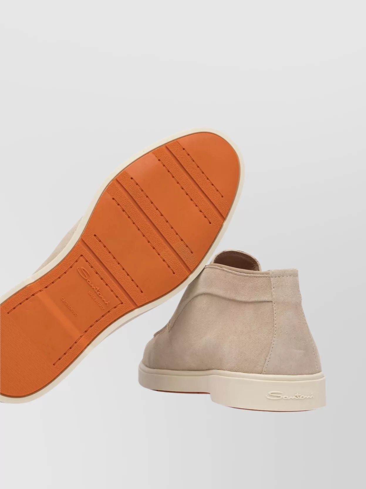 Santoni Slip-on Sneakers With Rubber Sole And Suede Finish