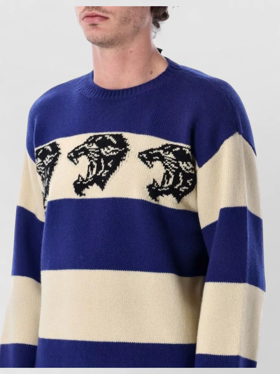 Valentino Garavani Crew Neck Sweater Bold Stripes Motif