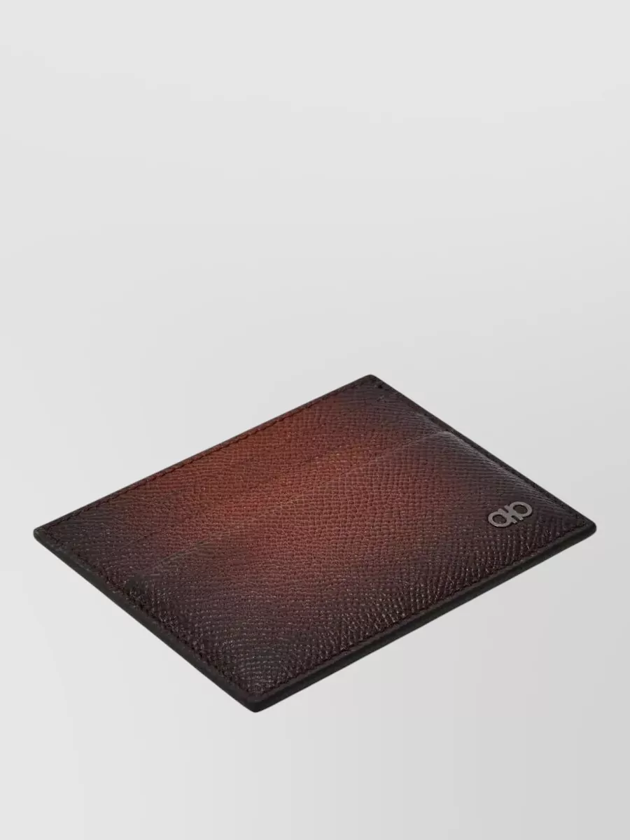 Ferragamo Micro Gancio Wallet Textured Finish Detail