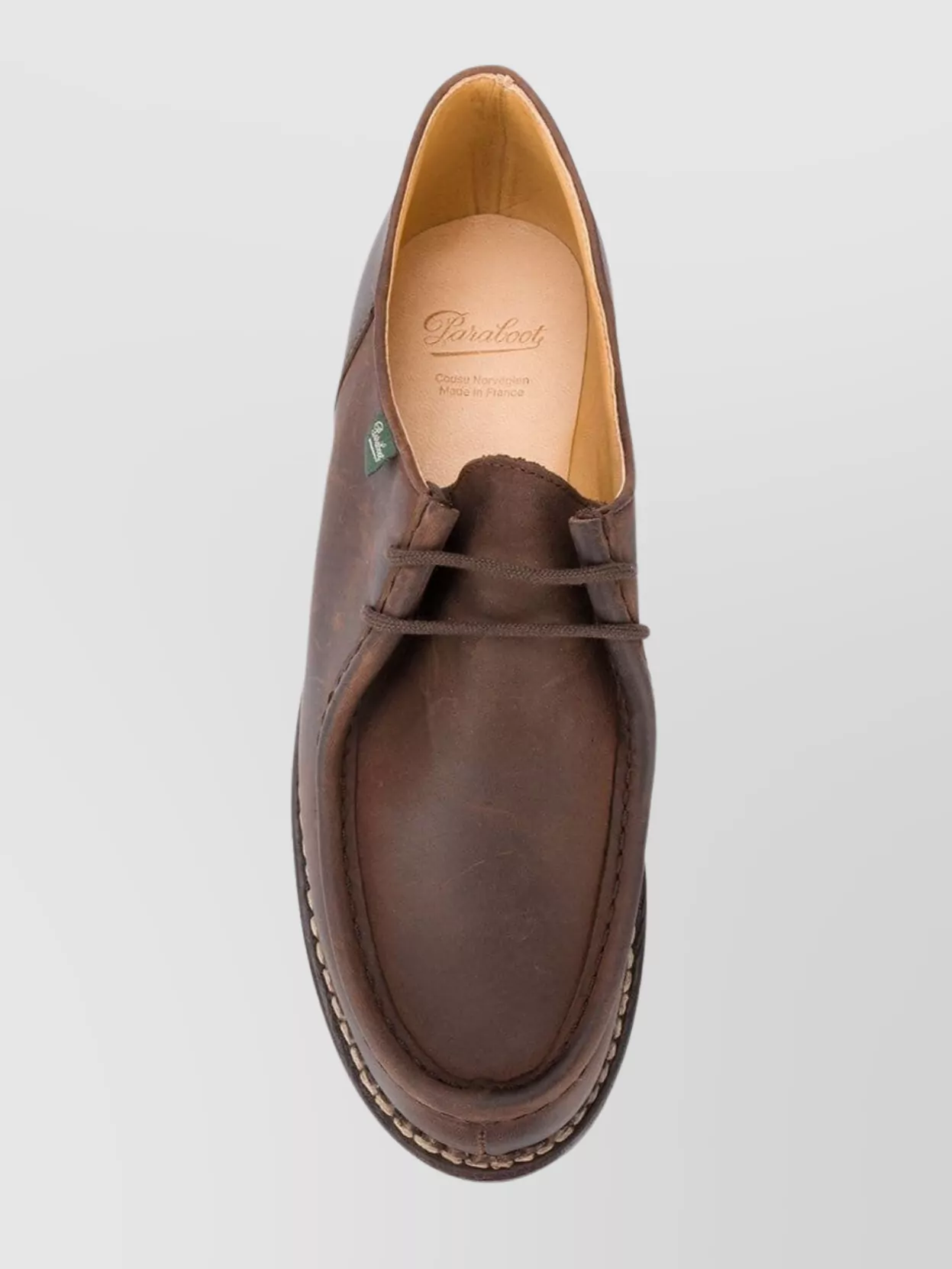 Paraboot Almond Toe Brogues With Ridged Rubber Sole
