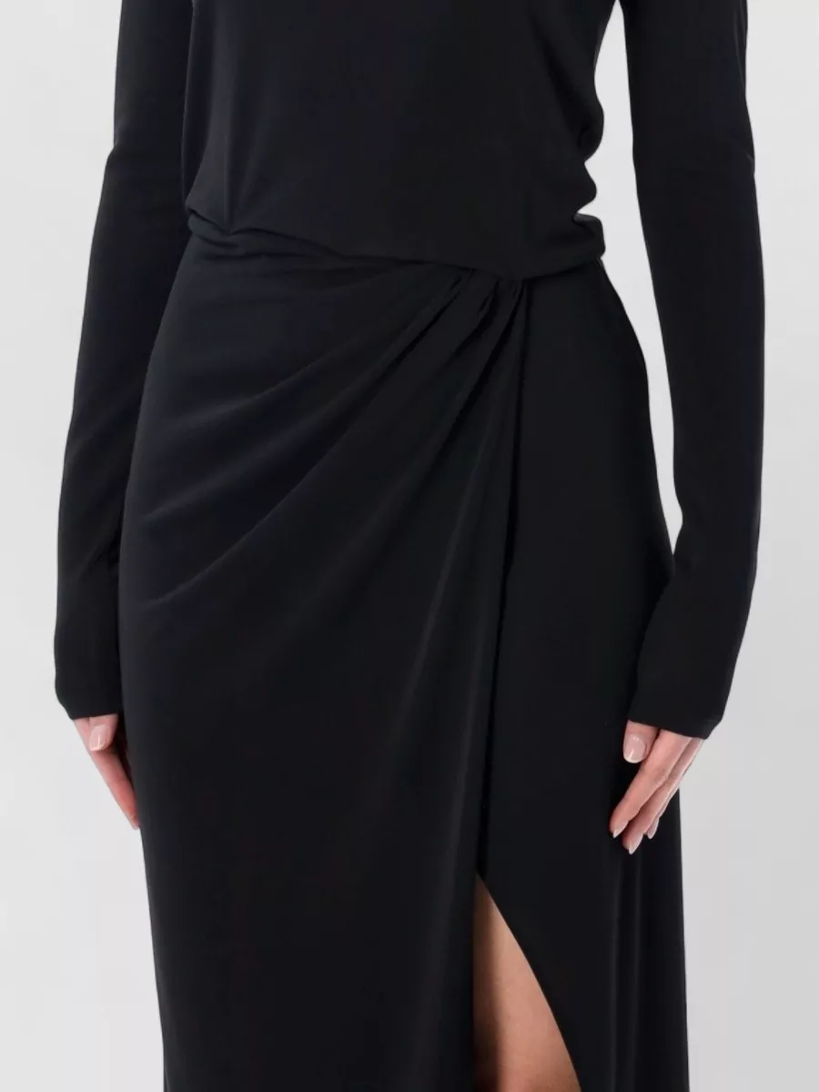 The Andamane Draped Long-Sleeve Maxi Dress
