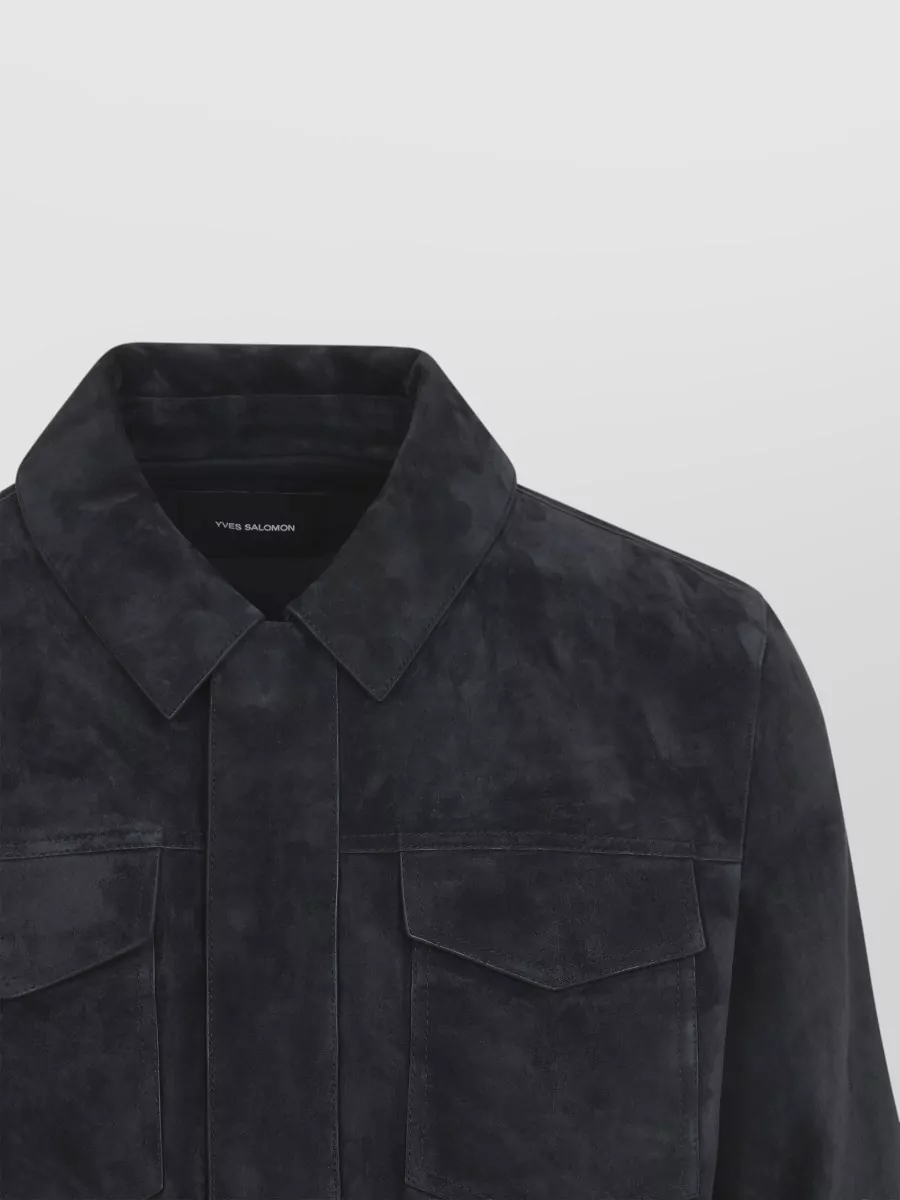 Yves Salomon Leather Shirt Jacket