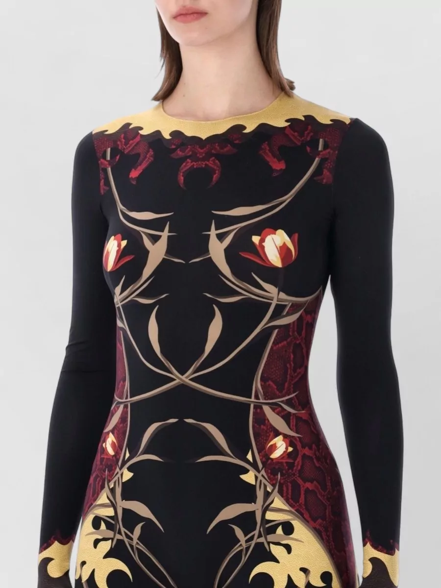 Marine Serre Floral-Print Long-Sleeve Catsuit