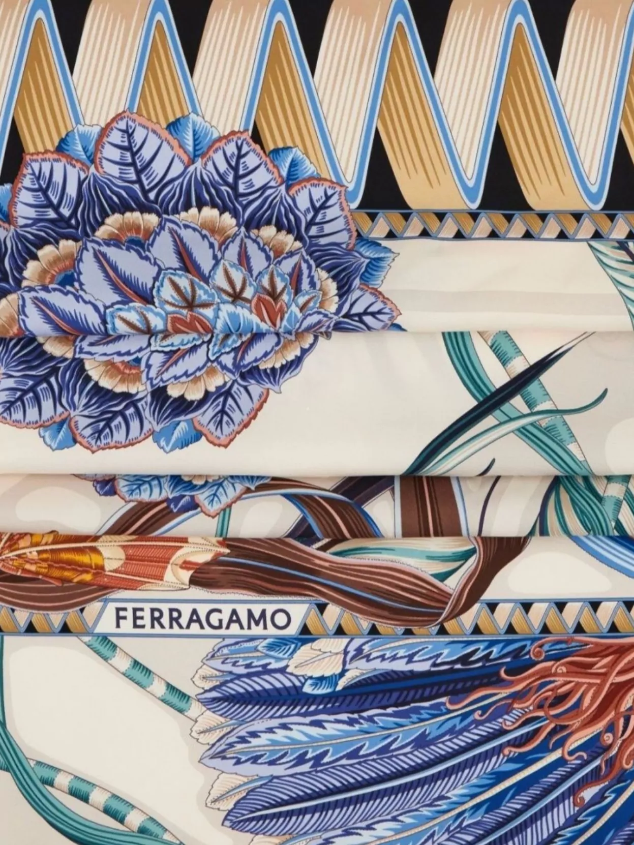 Ferragamo Floral Print Silk Foulard