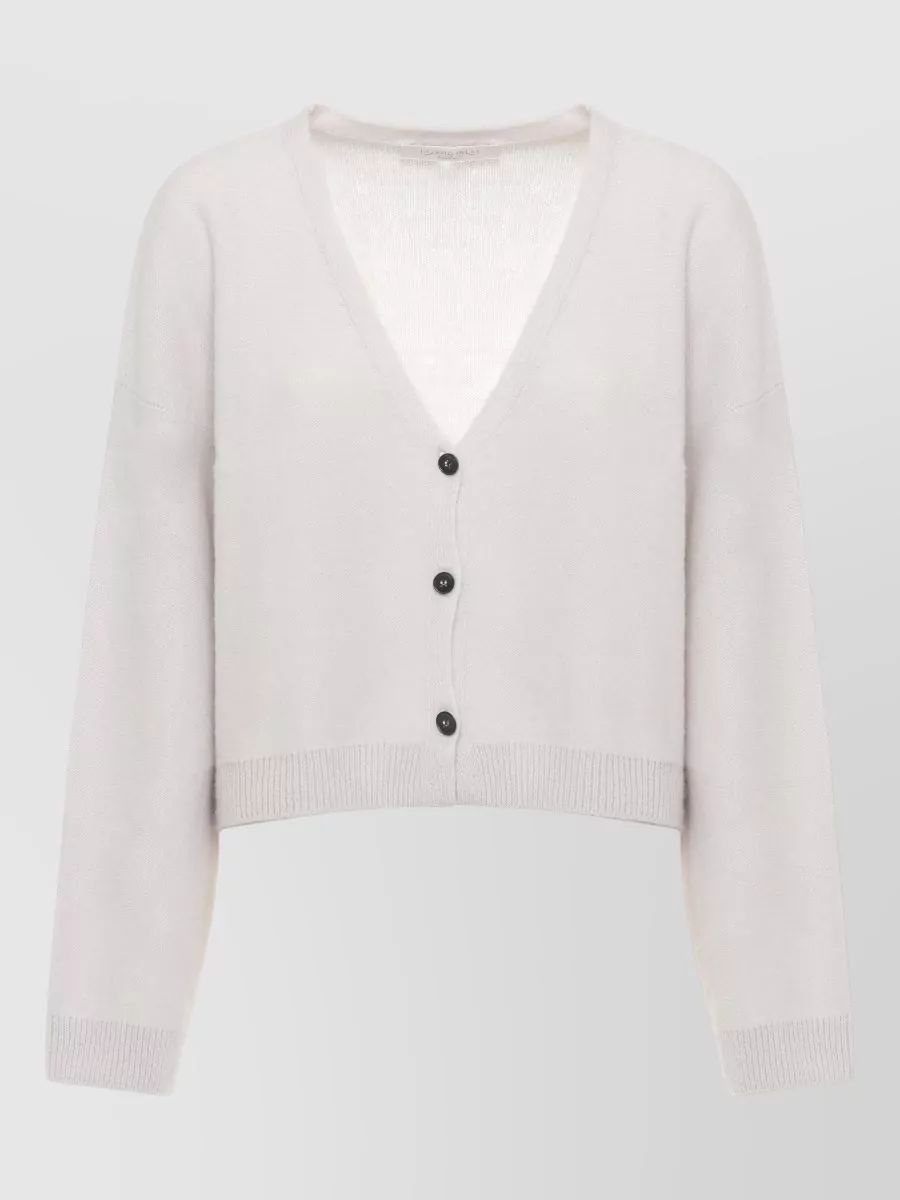 Antonelli Firenze Alpaca V-Neck Long-Sleeve Ribbed Cardigan