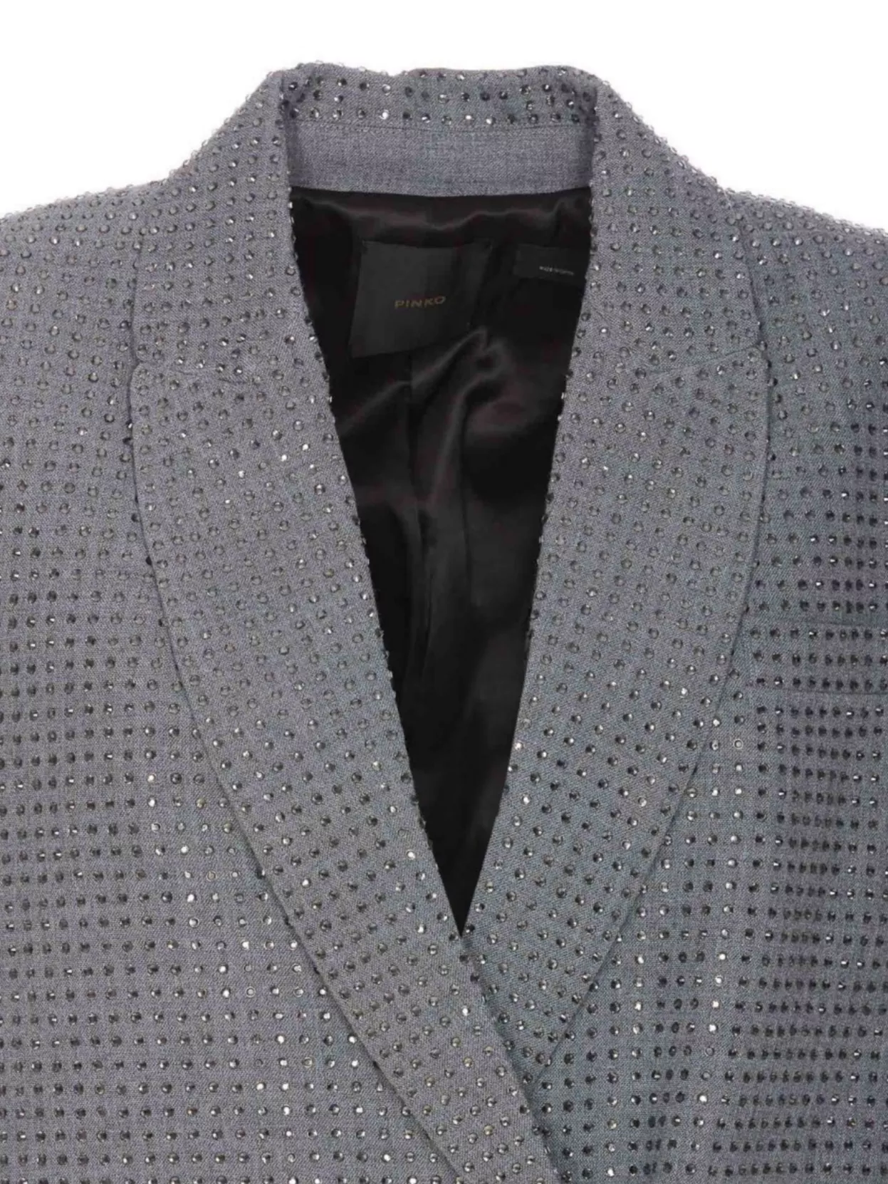 Pinko Crystal Embellished Double-Breasted V-Neck Jacket