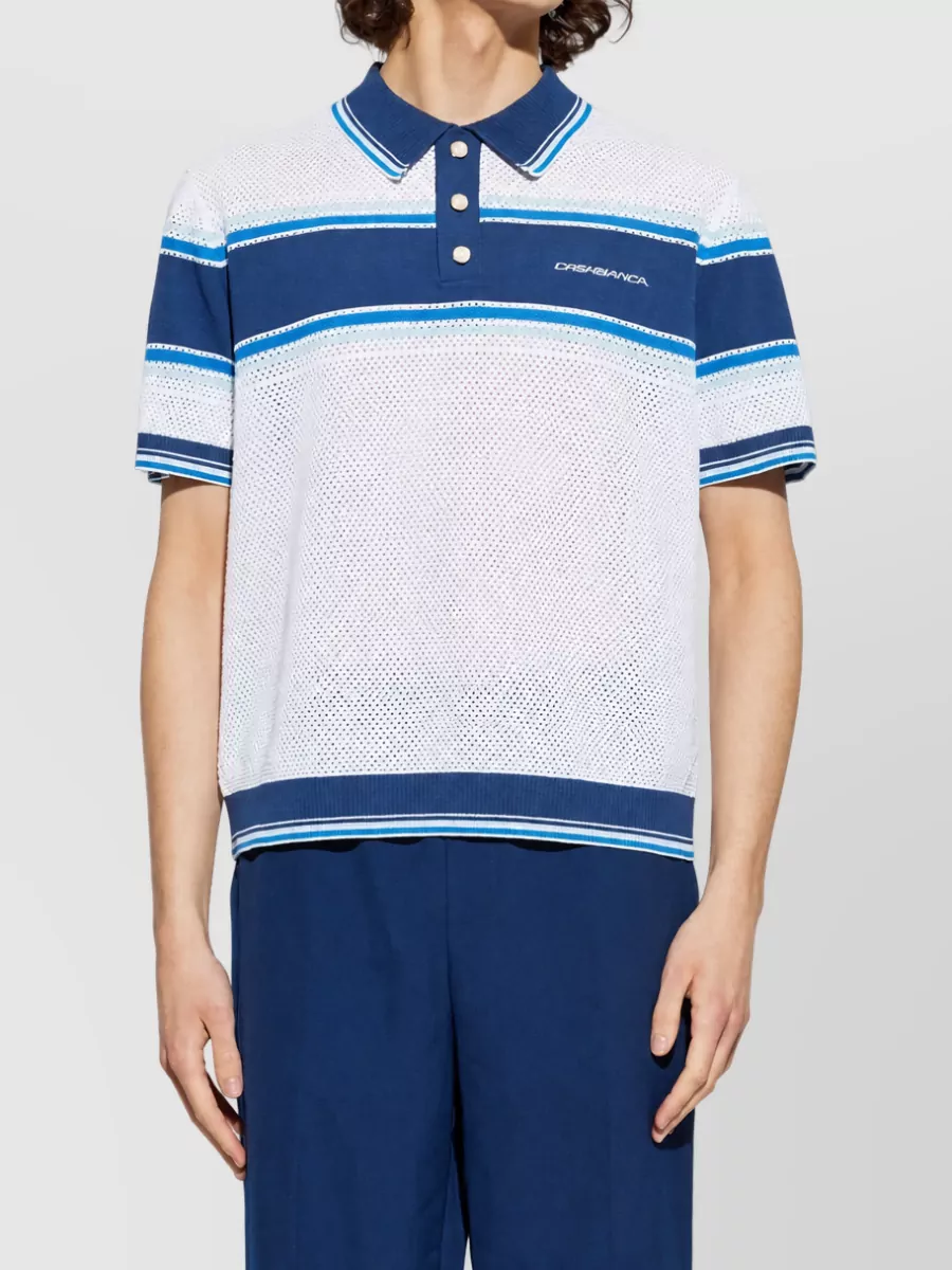 Casablanca Striped Polo Shirt