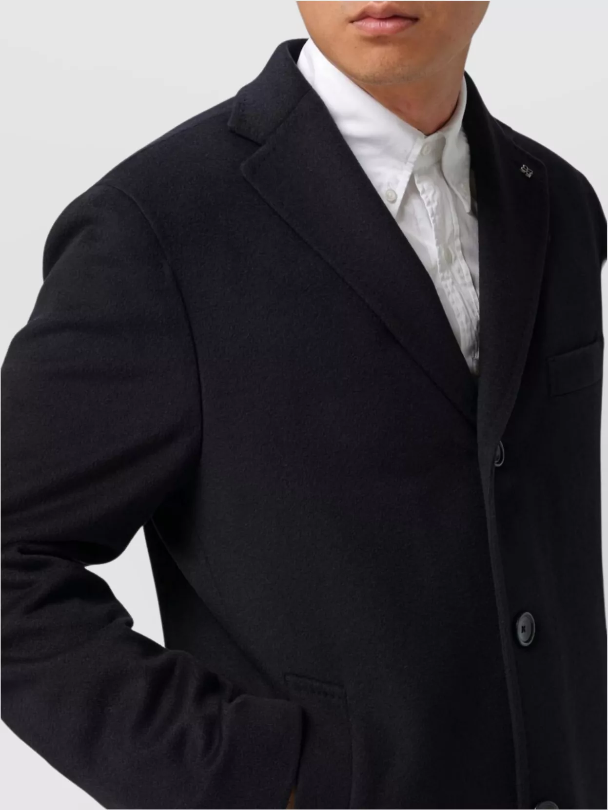 Tagliatore Cashmere Long Sleeve Coat Bruce