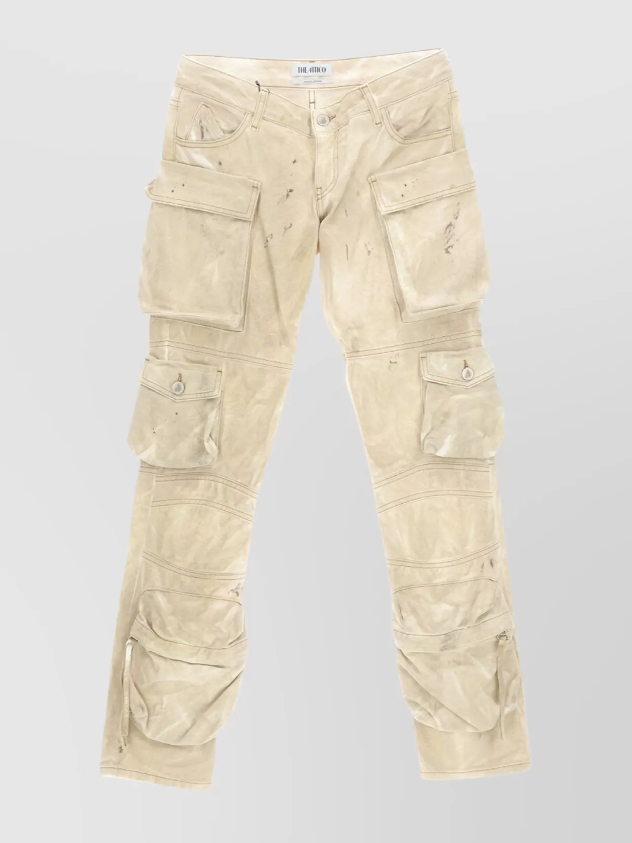 Shop Attico Essie Cargo Trousers With Reinforced Knee Panels