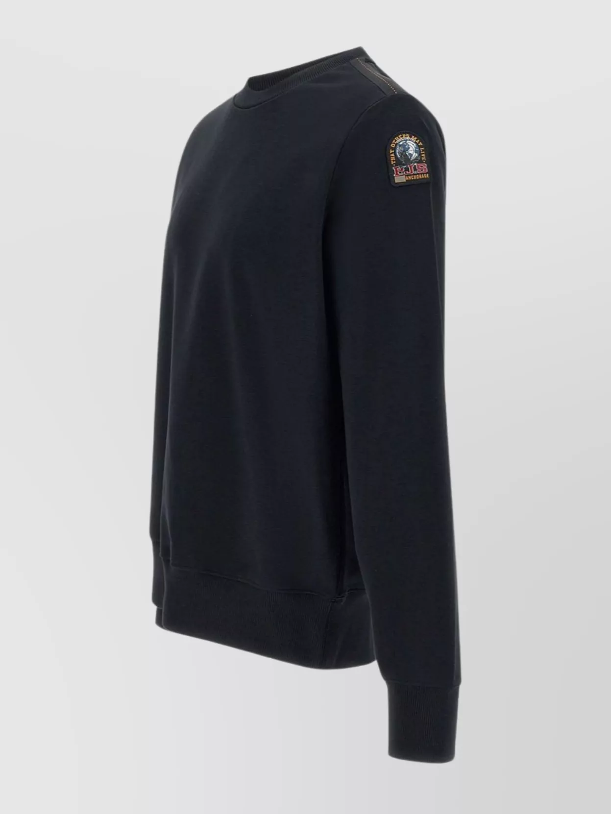 Parajumpers Crew Neck Cotton Sweatshirt With Contrasting Fabric Inserts