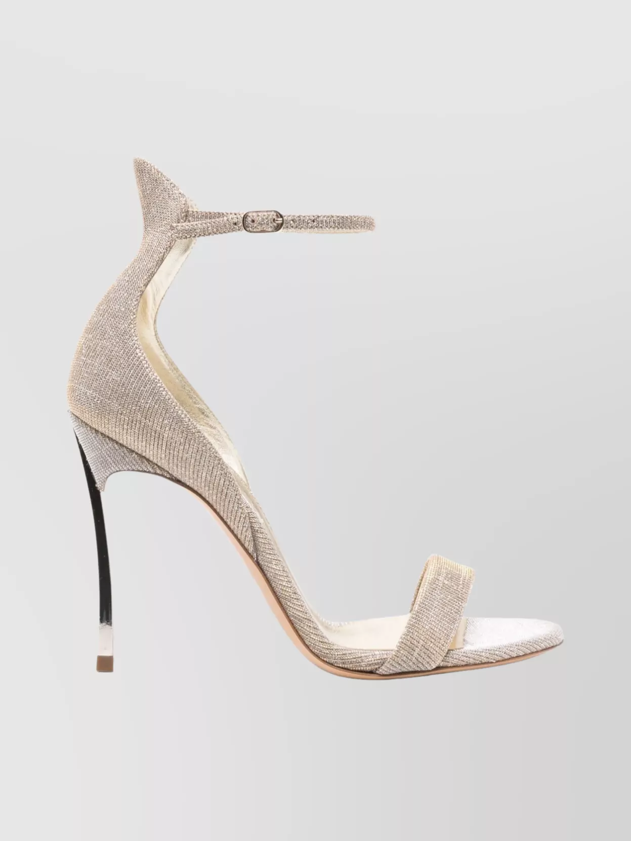 Casadei Metallic Open Toe Sandals Featuring Heel In White