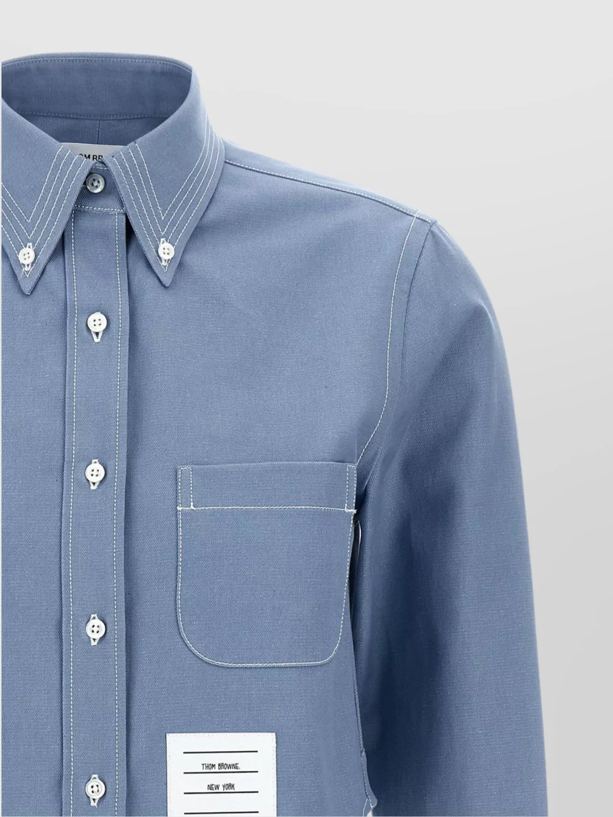 Thom Browne Denim Shirt Collar Button-Down