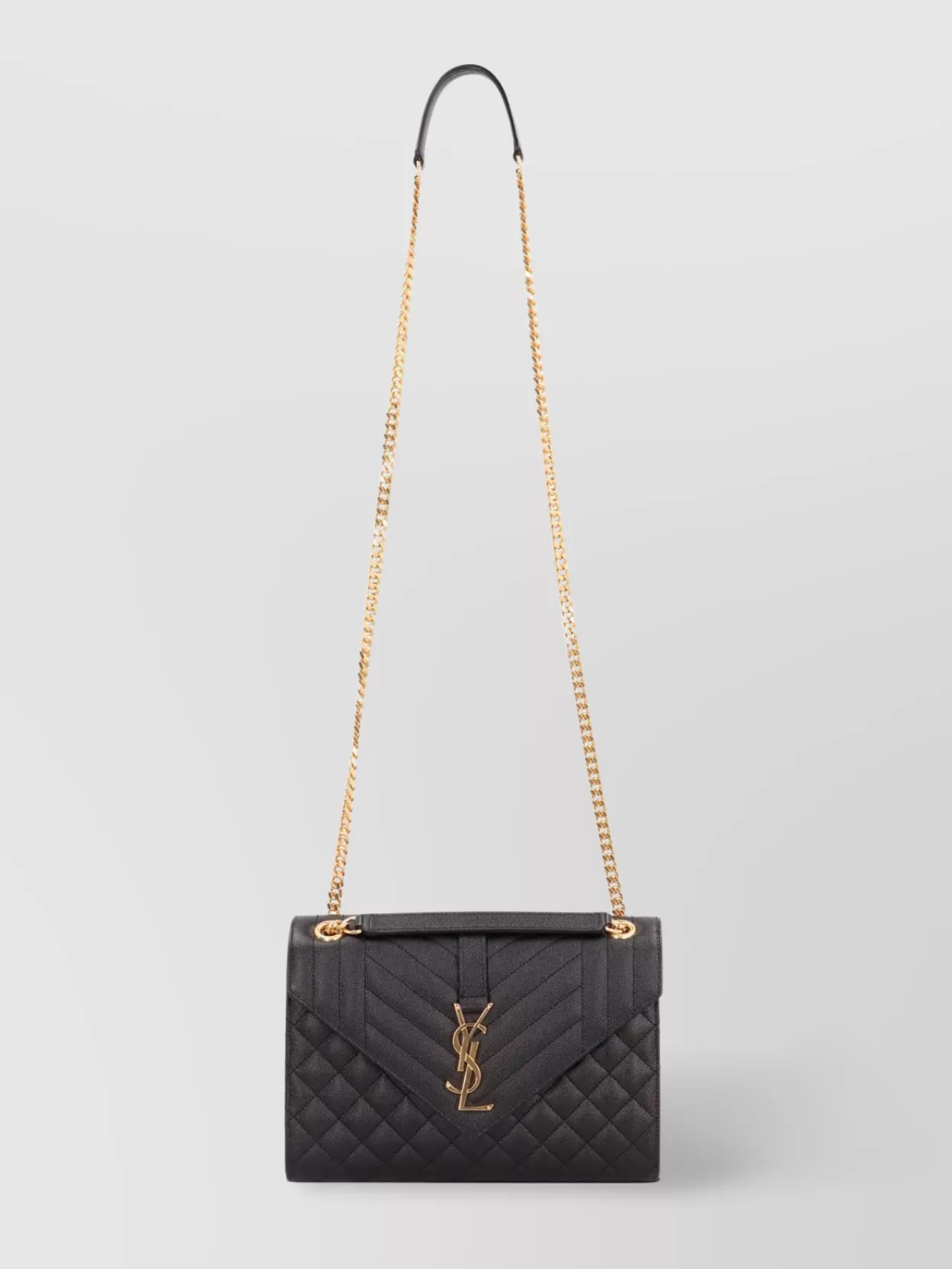 【関税＆送料込み】Saint Laurent Envelope Quilted Leather S Saint Laurent YSL Envelope Flap Pouch in Quilted Leather