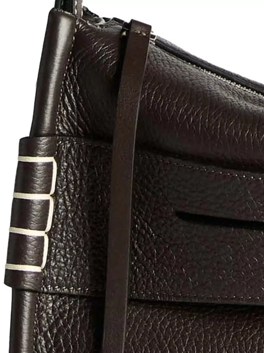 Jw Anderson Messenger Bag Adjustable Strap Front Pocket Leather In Brown