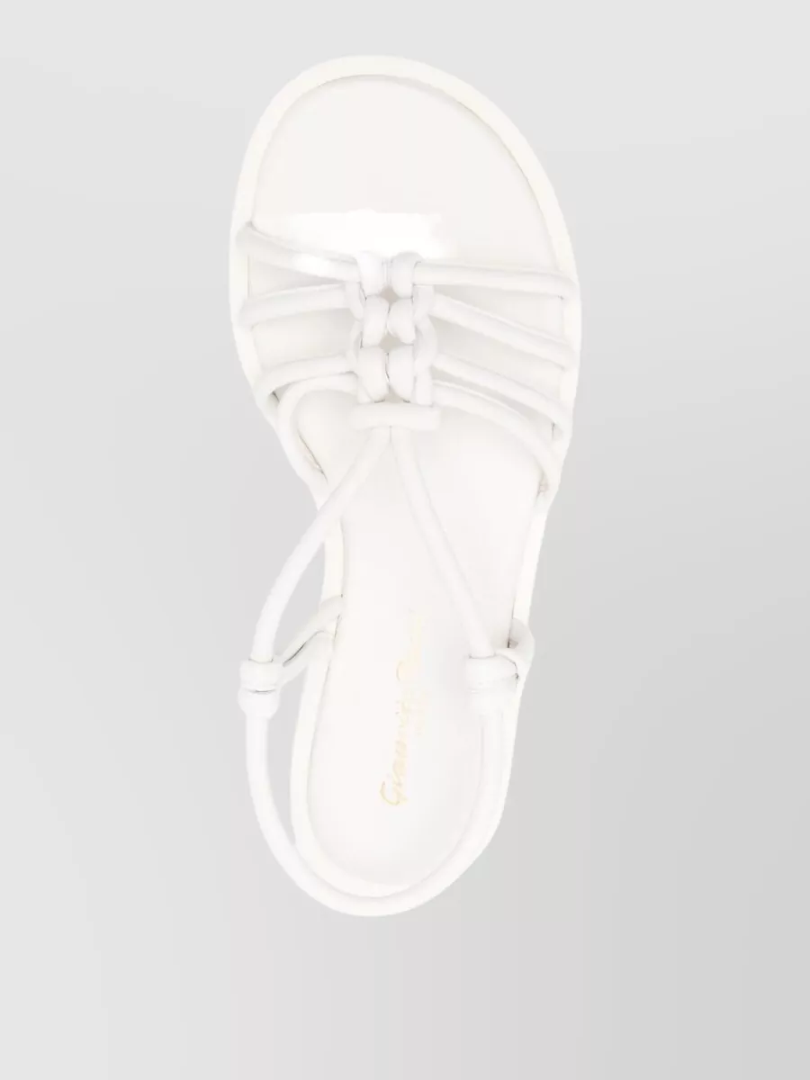 Gianvito Rossi Leather Sandals With Knotted Detail And Platform In White