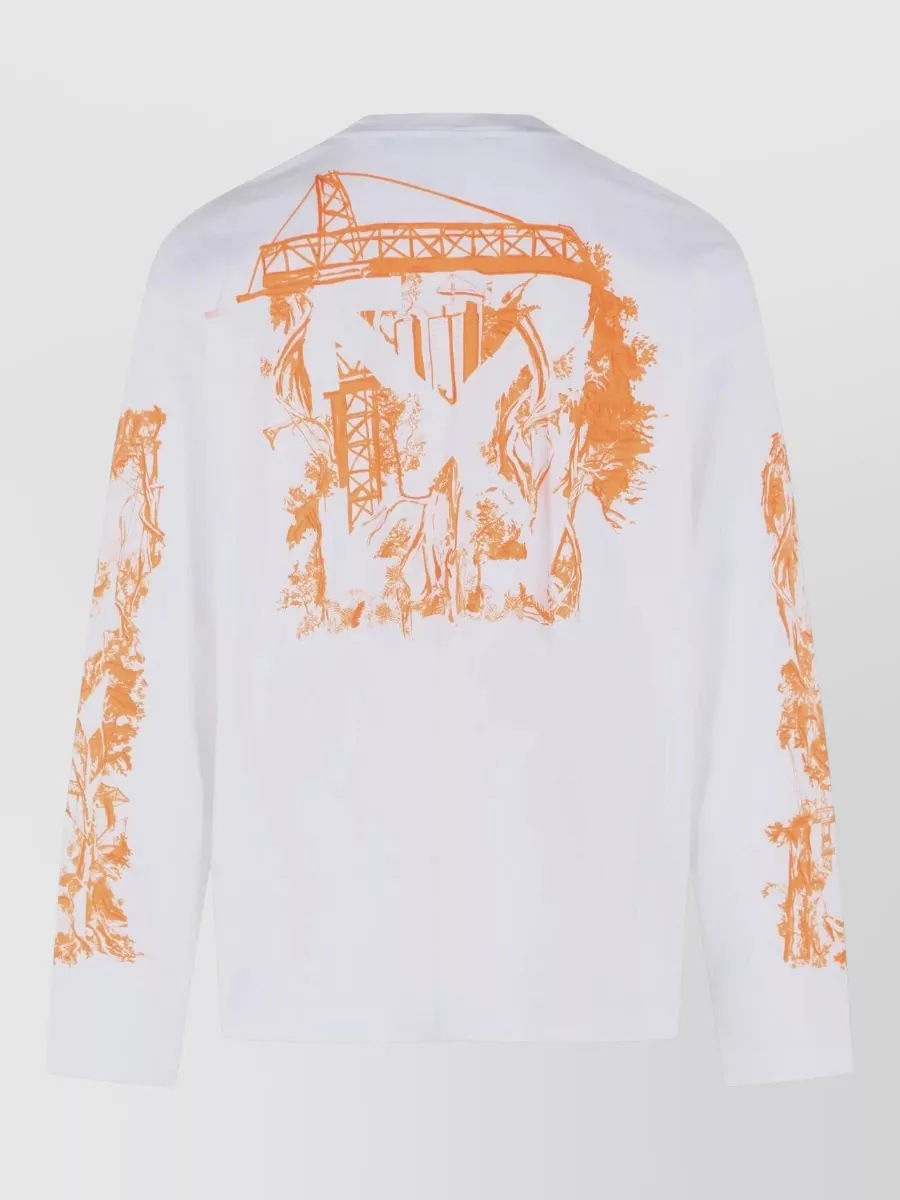 Off-White Cotton Printed T-Shirt
