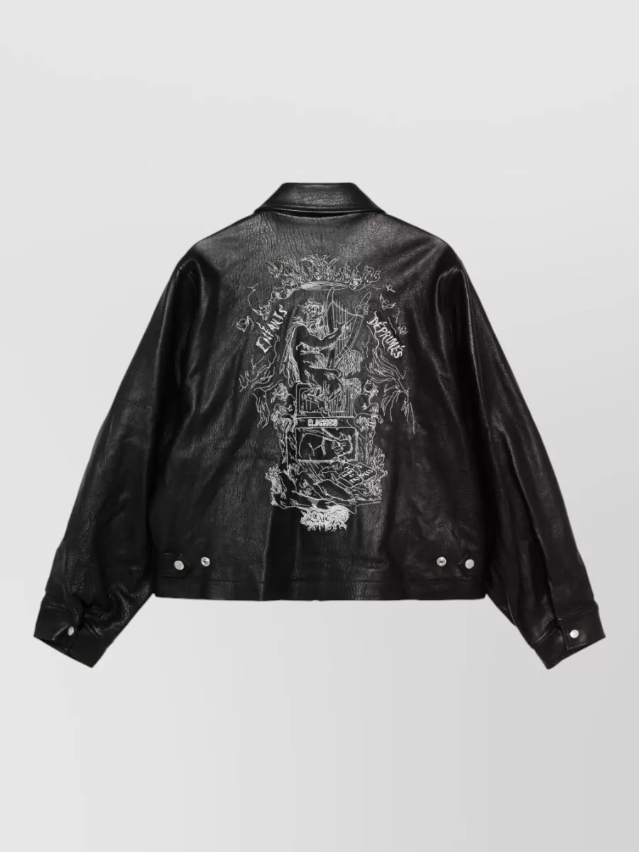 Enfants Riches Deprimes Principe De L’amour Leather Jacket Embroidery
