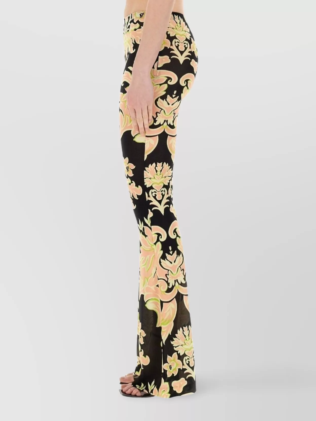Etro Floral Pattern Flared Leg High Waist