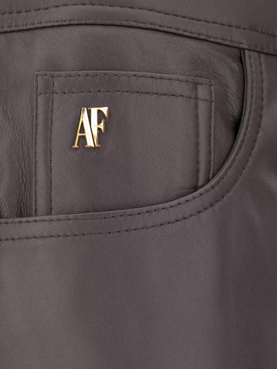 Alberta Ferretti Leather Straight-Leg Trousers