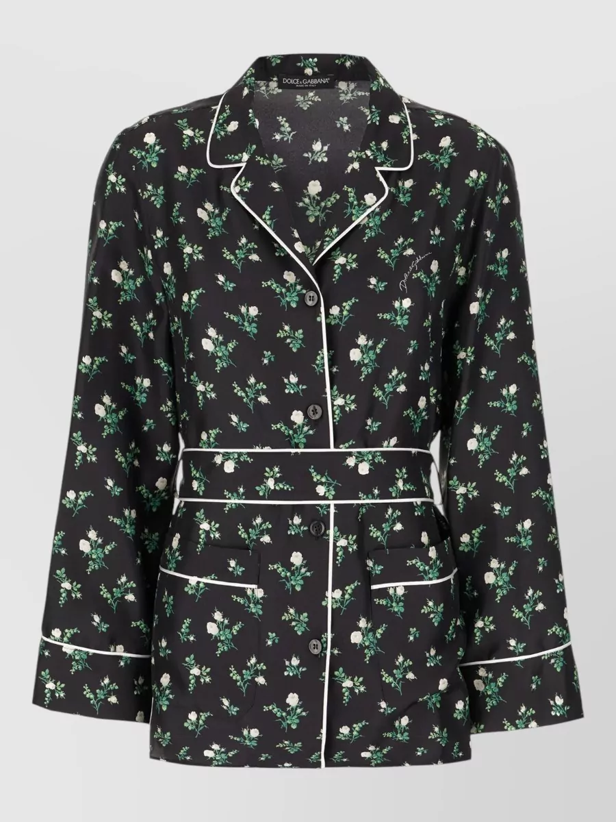 Dolce&Gabbana silk printed long-sleeve shirt